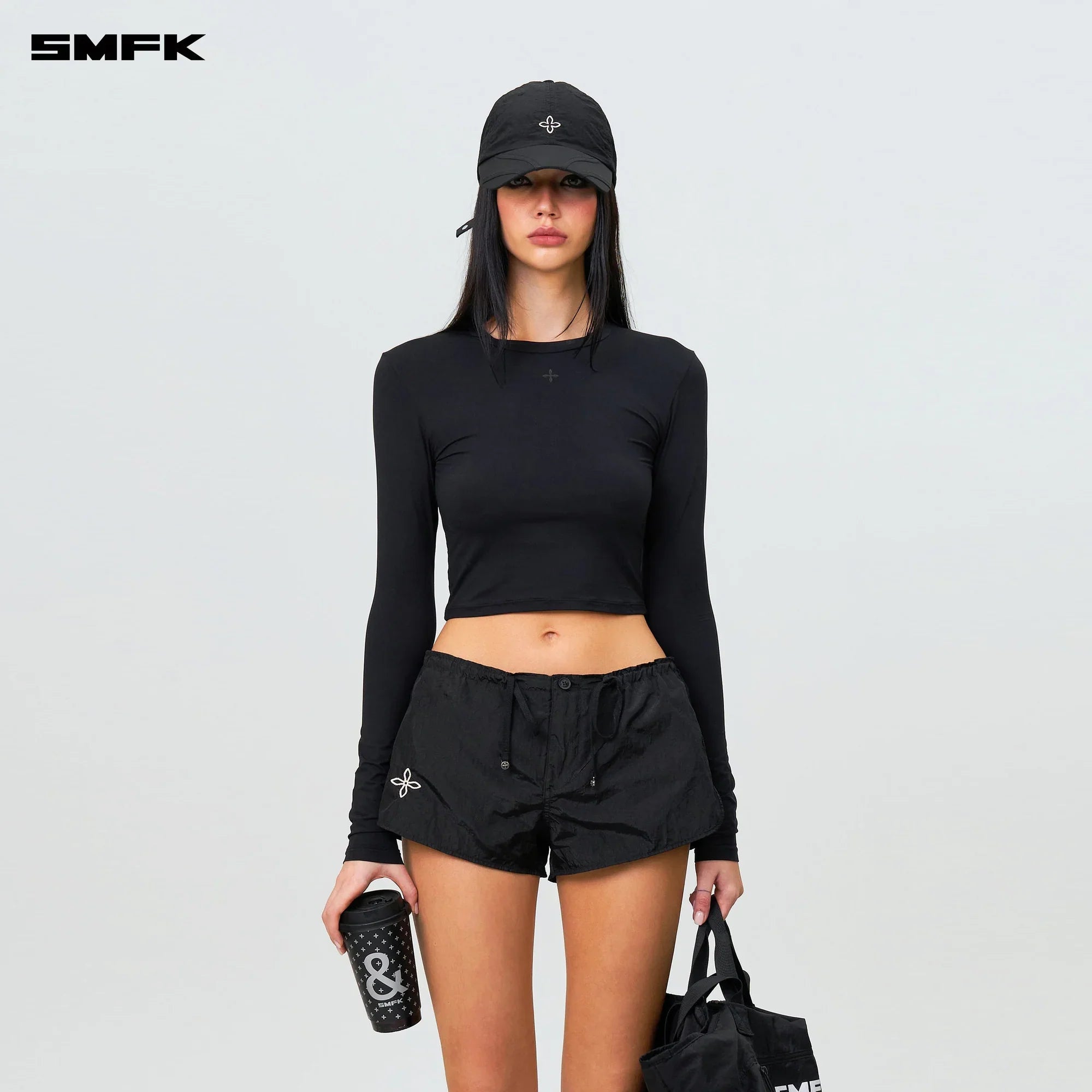 COMPASS HUG SKIN-TIGHT FITTING TOP BLACK