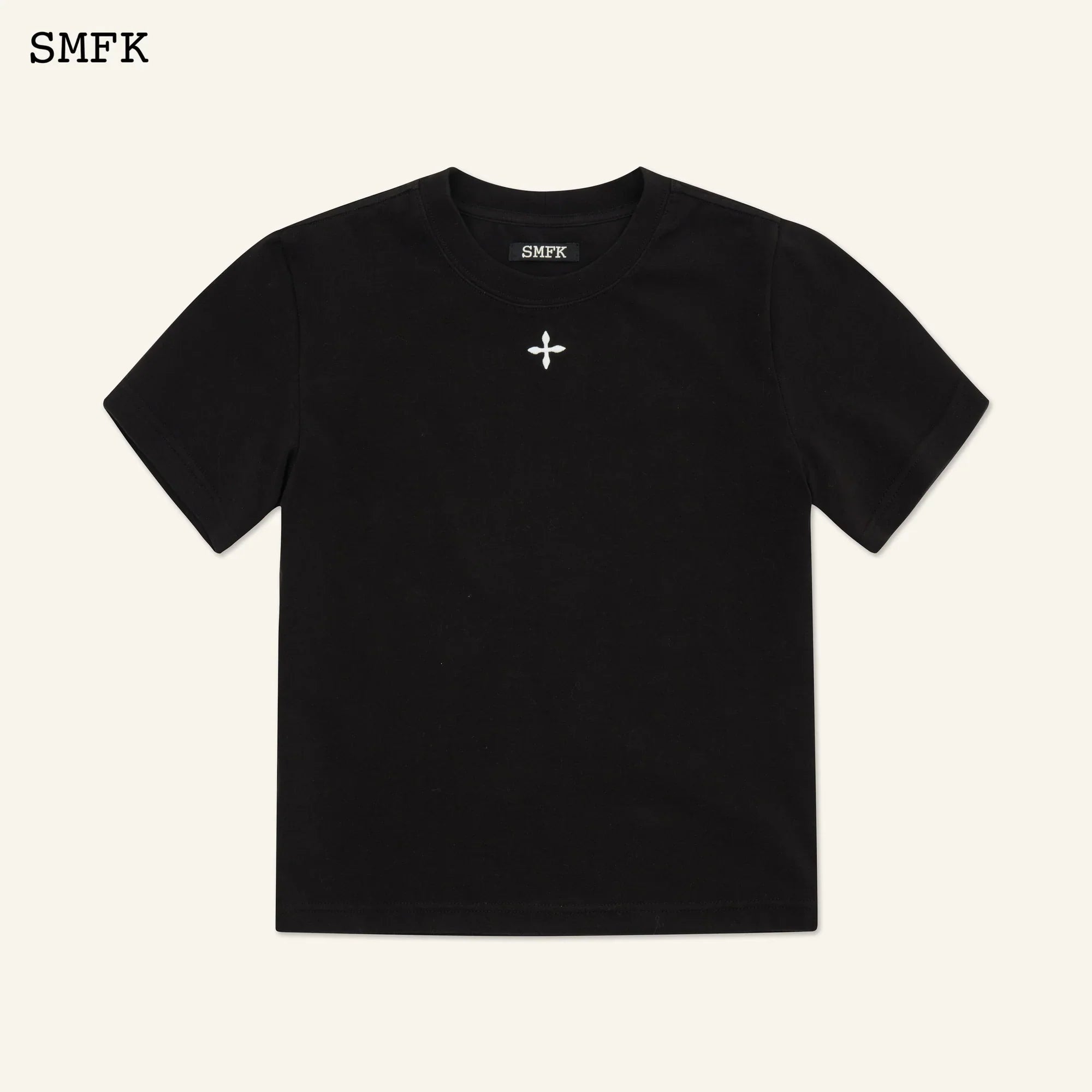COMPASS HUG SLIM-FIT TEE IN BLACK