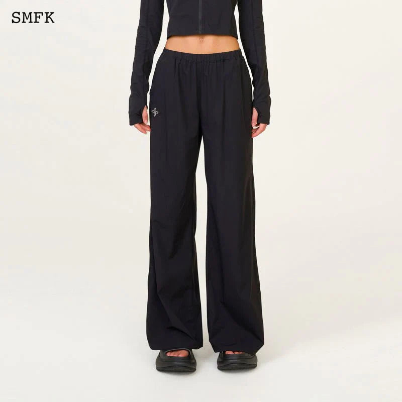 COMPASS HUG SUN-PROOF SUPER LIGHT FLARED PANTS BLACK