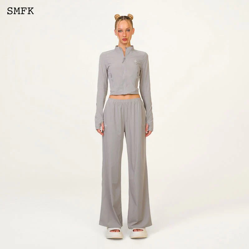 SMFK COMPASS HUG SUN-PROOF SUPER LIGHT FLARED PANTS GREY