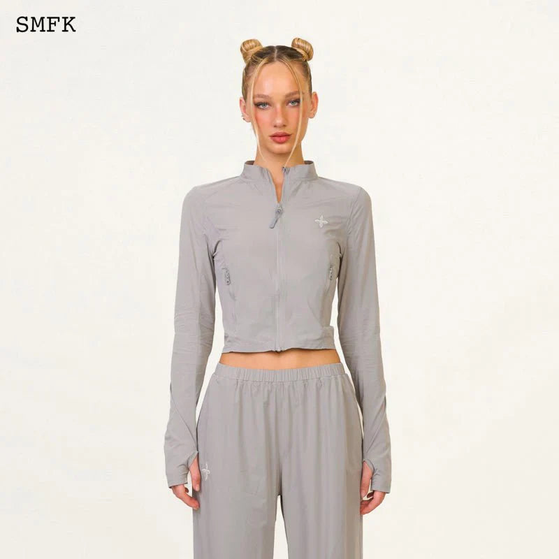 SMFK COMPASS HUG SUN-PROOF SUPER LIGHT FLARED PANTS GREY