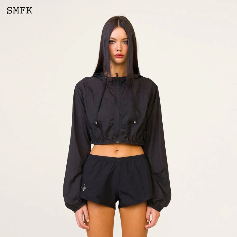 SMFK COMPASS HUG SUN-PROOF SUPER LIGHT SHORT JACKET BLACK