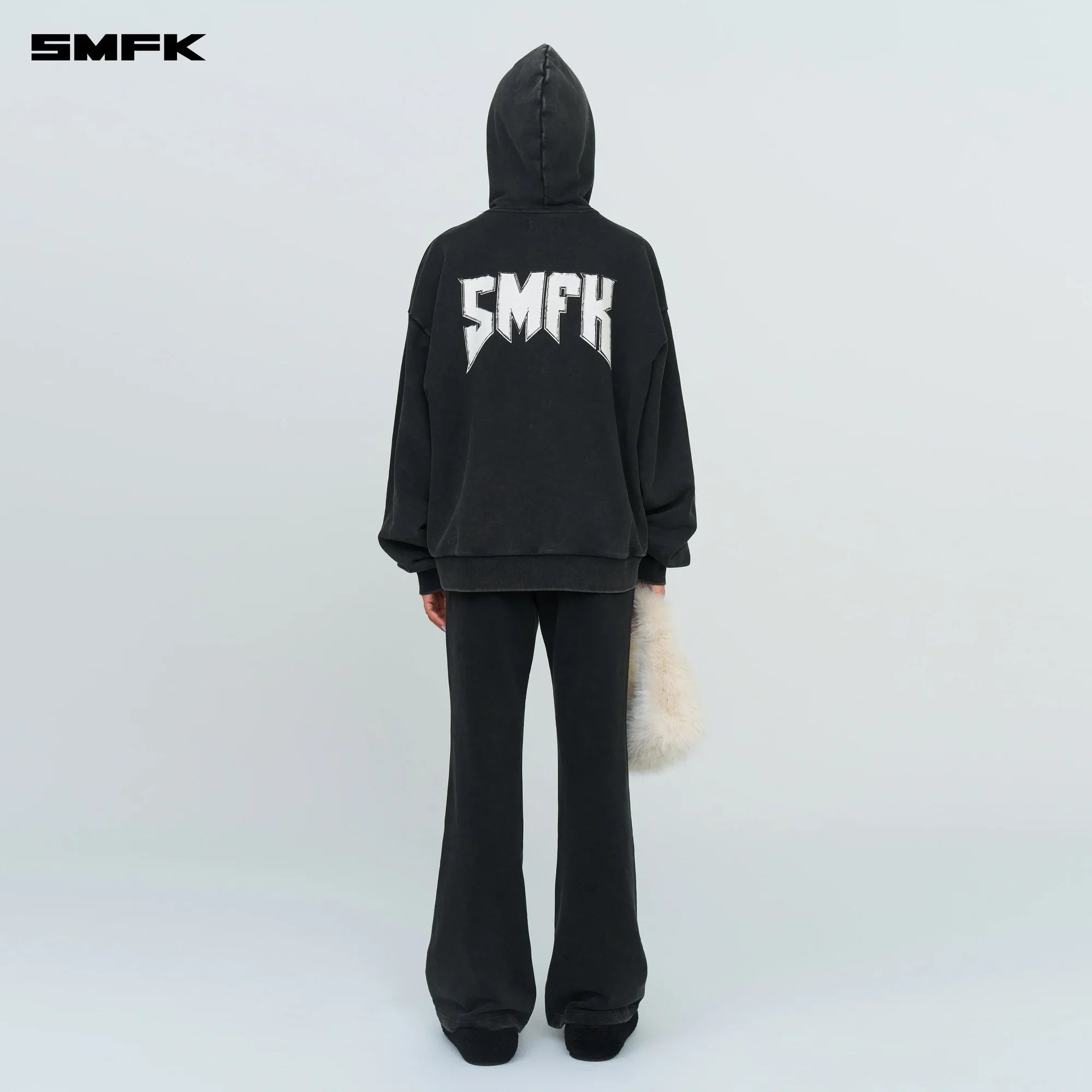COMPASS METAL ROCK LOOSE HOODIE BLACK