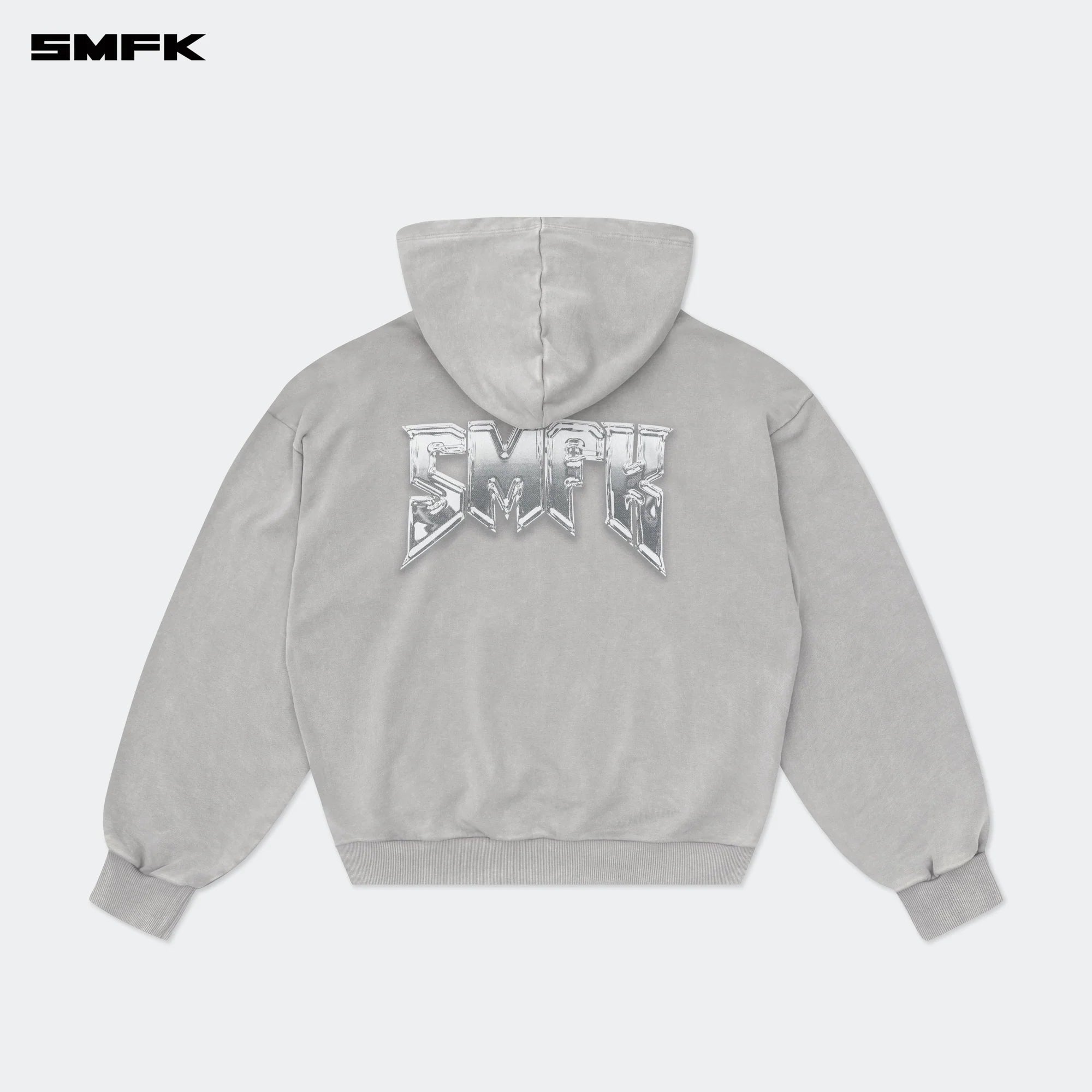 COMPASS METAL ROCK LOOSE HOODIE GRAY