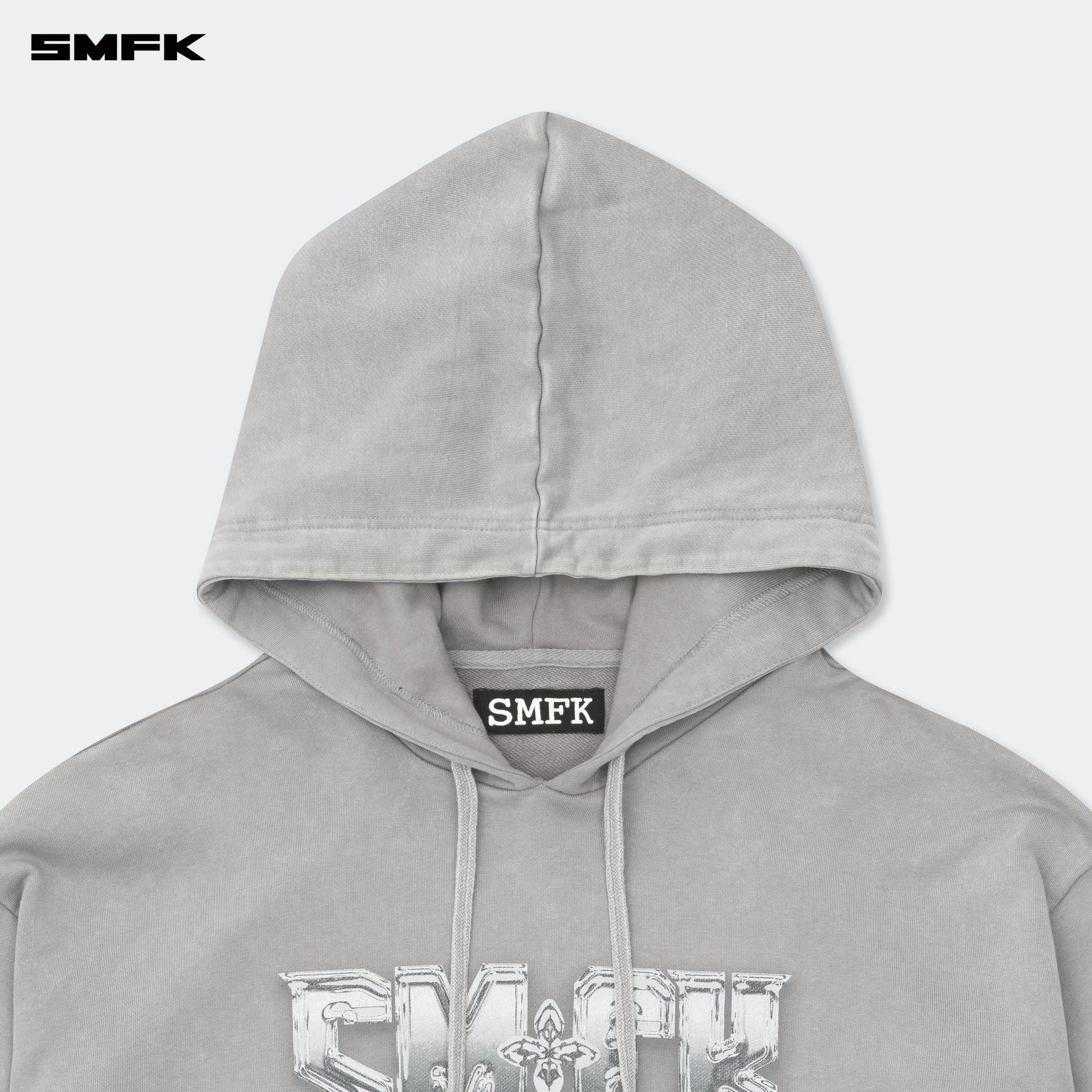 COMPASS METAL ROCK LOOSE HOODIE GRAY