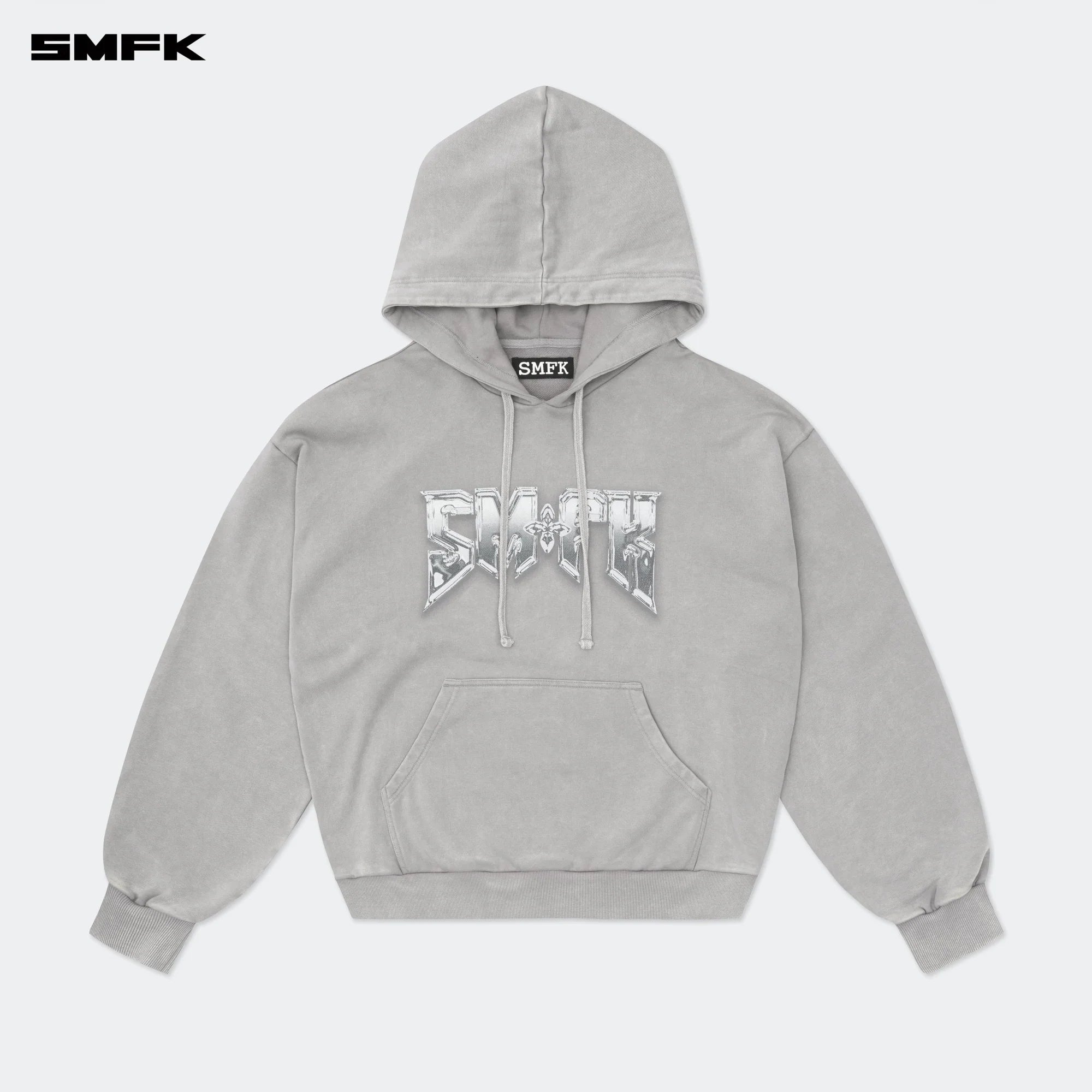 COMPASS METAL ROCK LOOSE HOODIE GRAY
