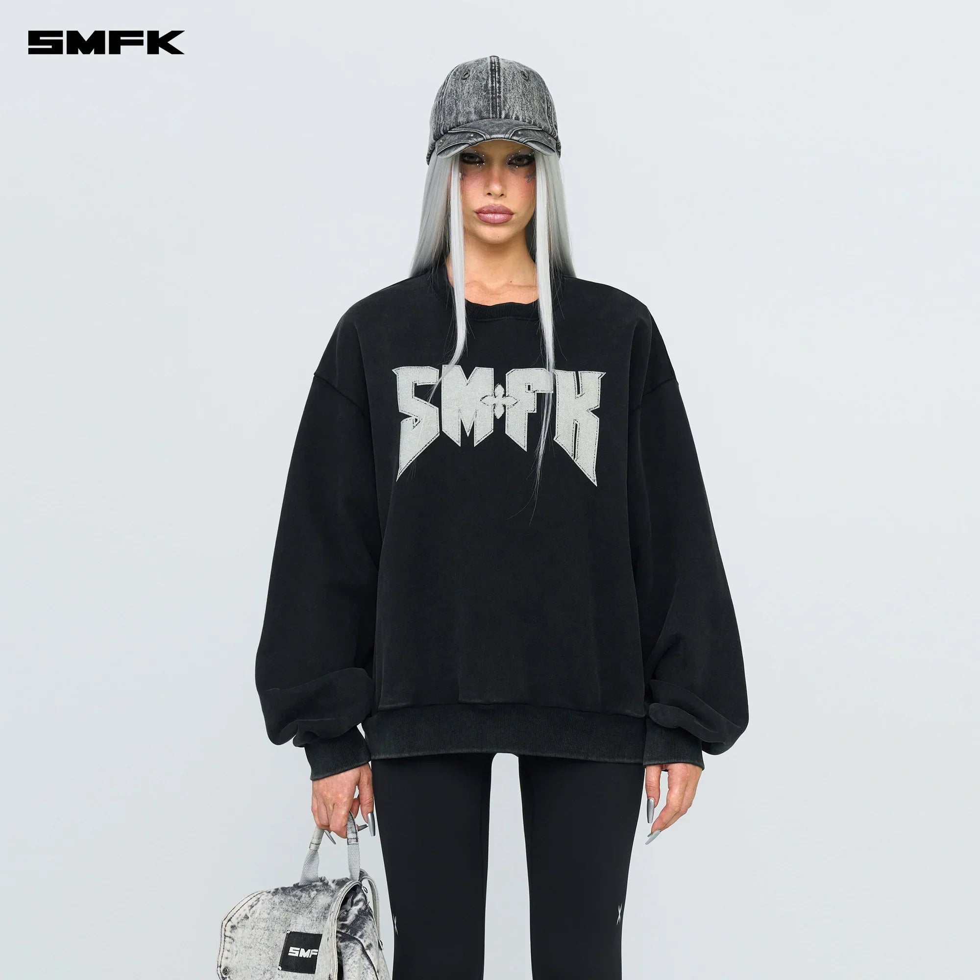 SMFK COMPASS METAL ROCK RETRO LOOSE SWEATSHIRT