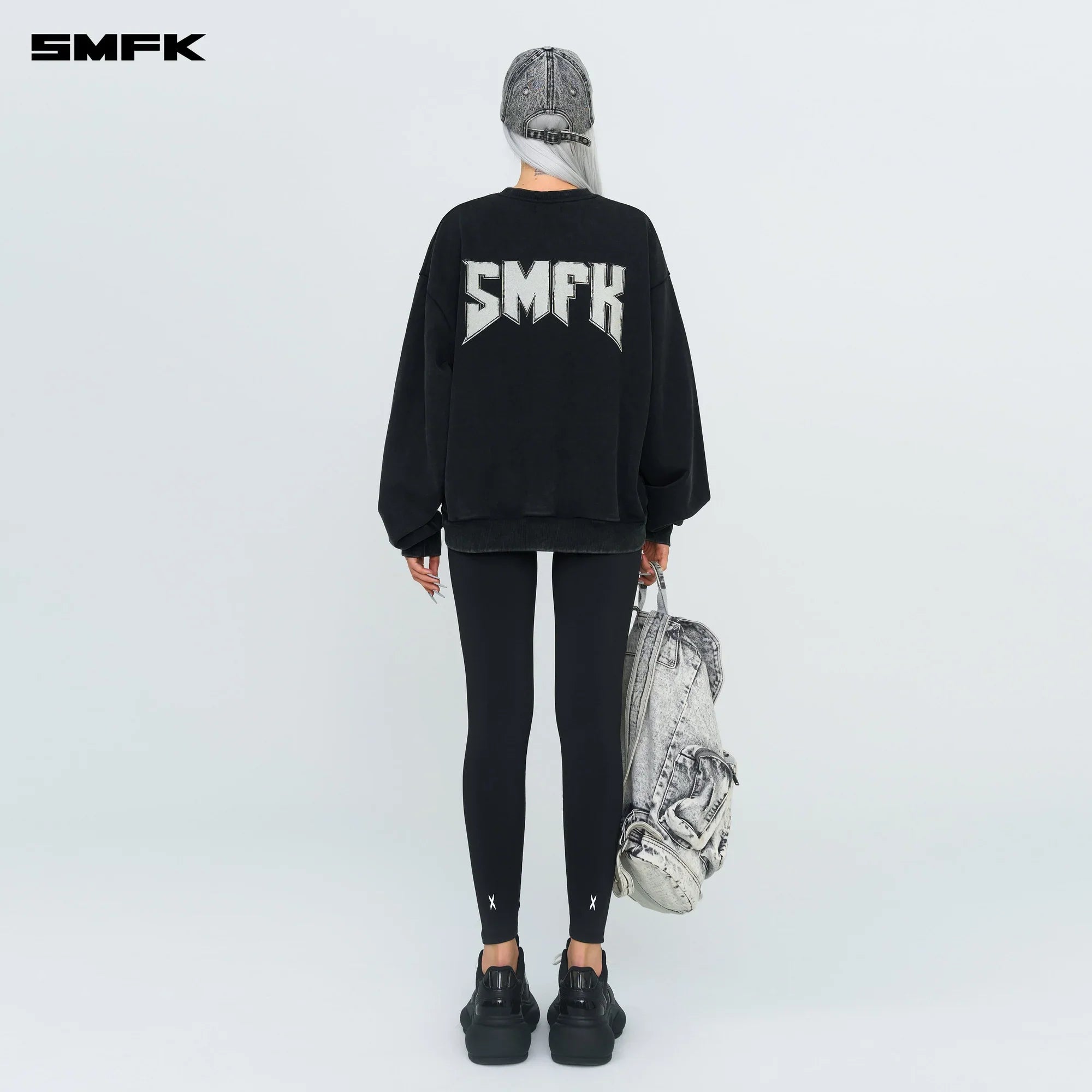 SMFK COMPASS METAL ROCK RETRO LOOSE SWEATSHIRT