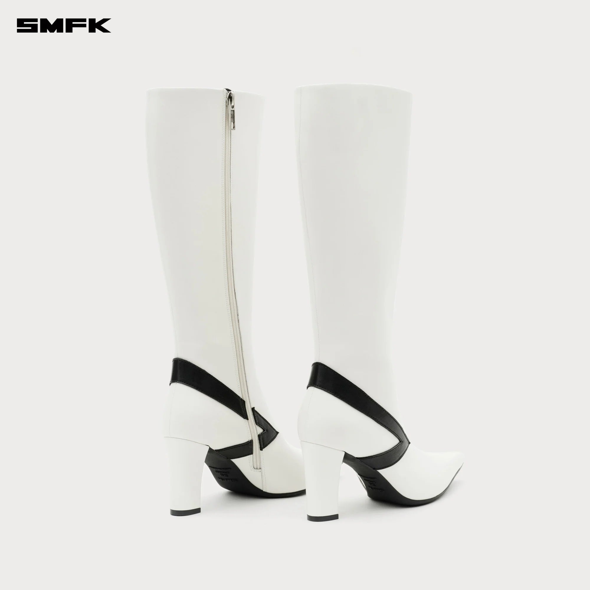 COMPASS METEOR HIGH-HEELED BOOTS IN WHITE
