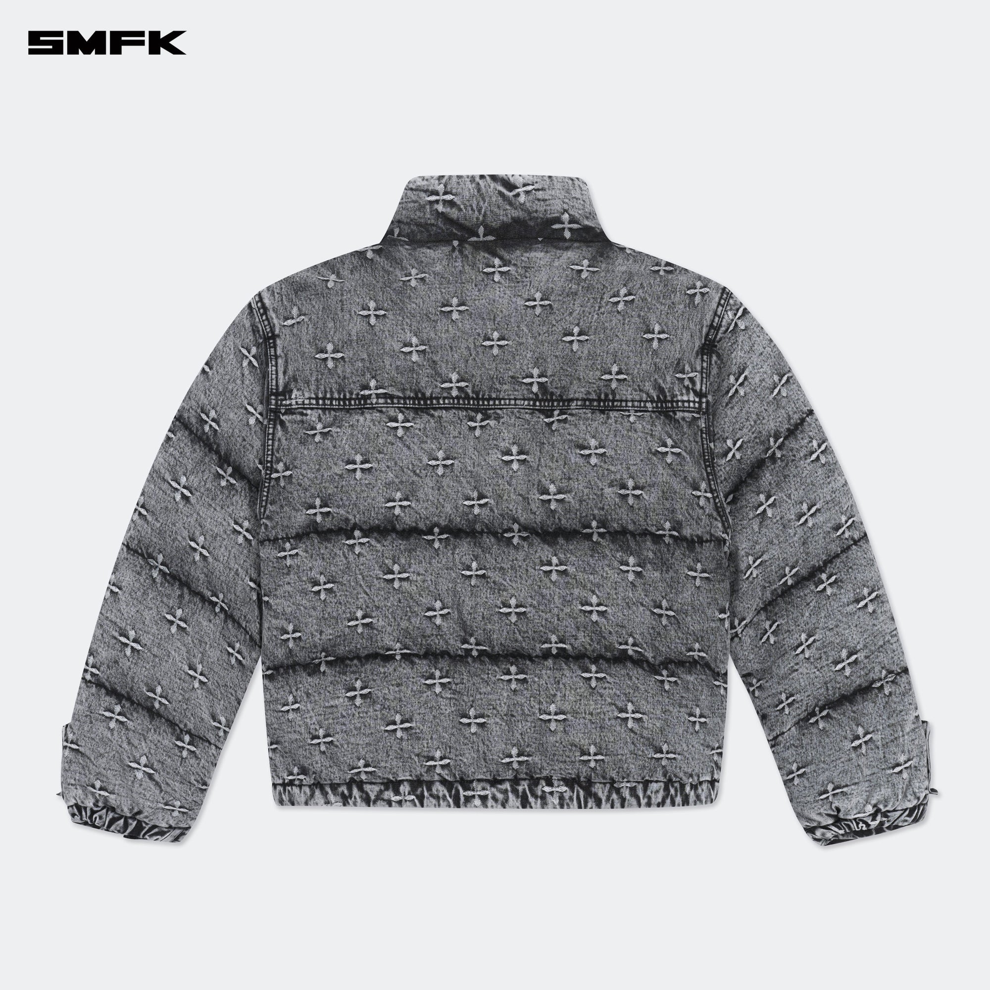 COMPASS MUSTANG CLASSIC DENIM PUFFER JACKET IN GRAY