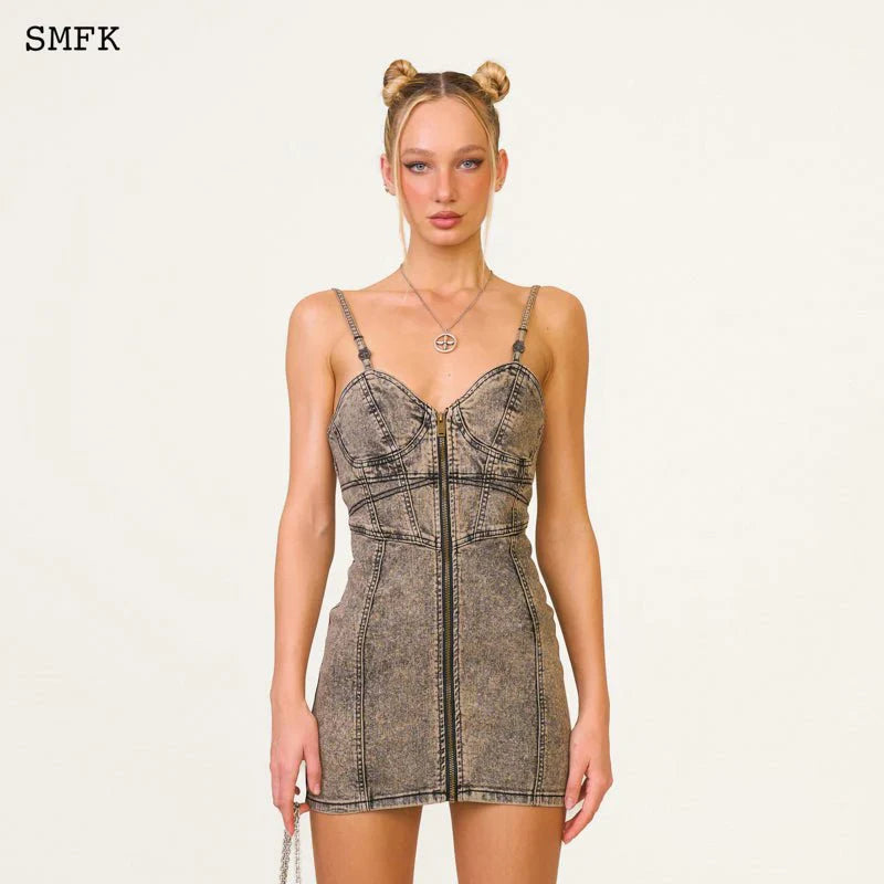 SMFK COMPASS RIDER DENIM SHORT DRESS SUNSET