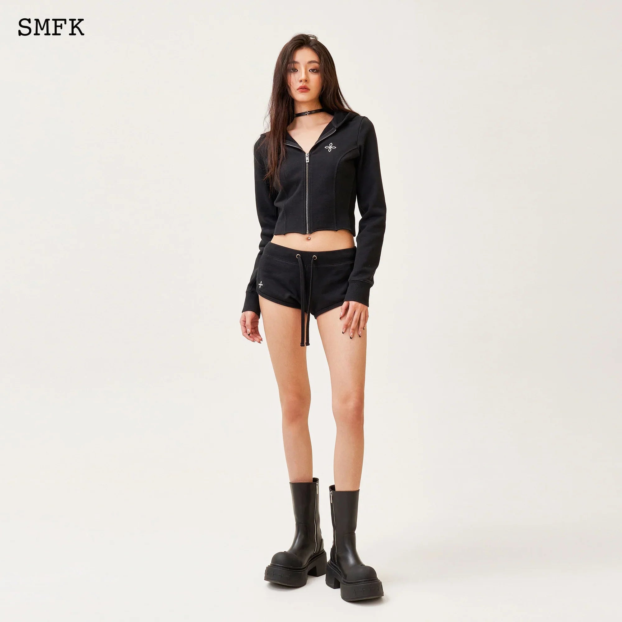 SMFK COMPASS ROVE STRAY LOW-RISE RUNNING SHORTS BLACK
