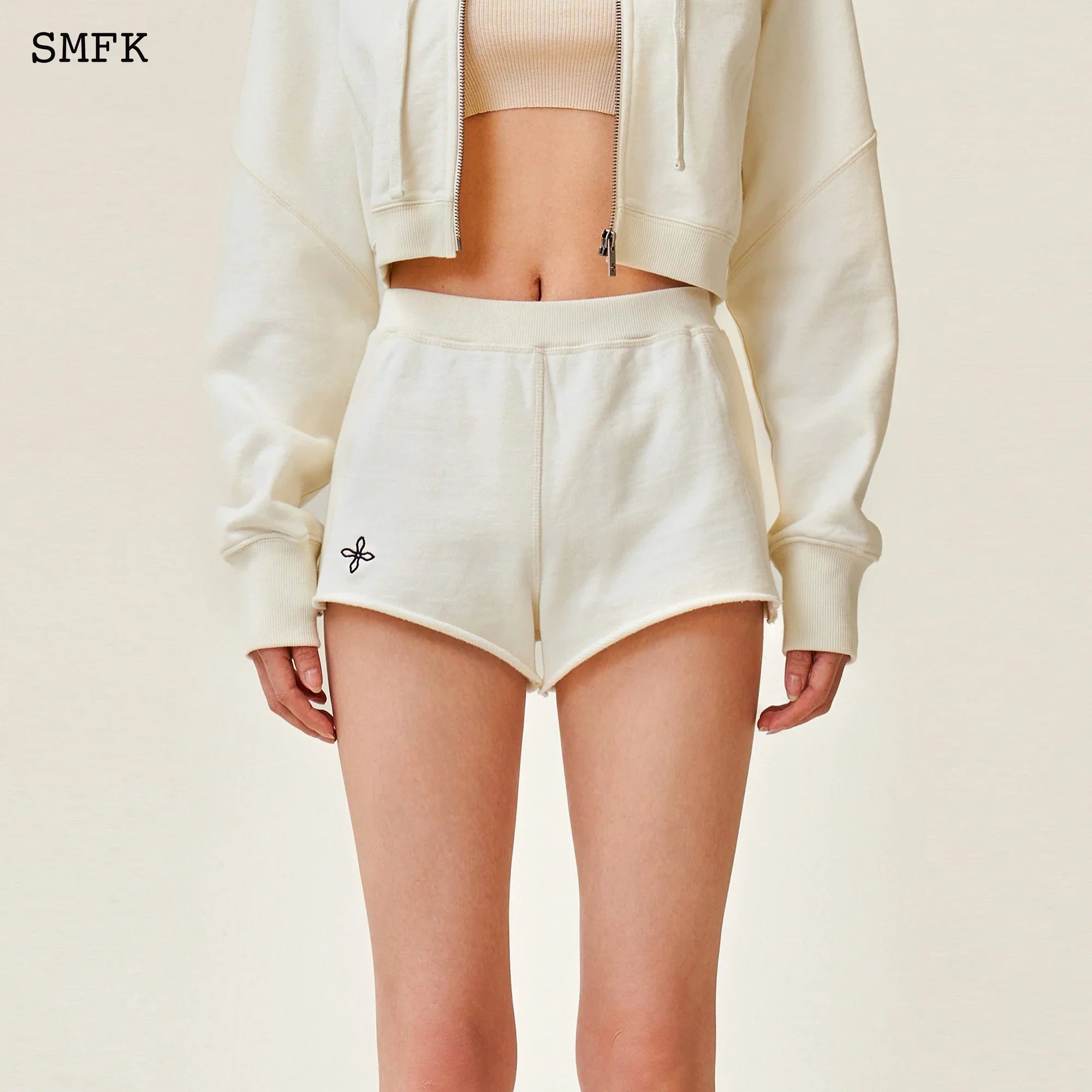 SMFK COMPASS ROVE STRAY SLIM-FIT SPORTY SHORTS WHITE