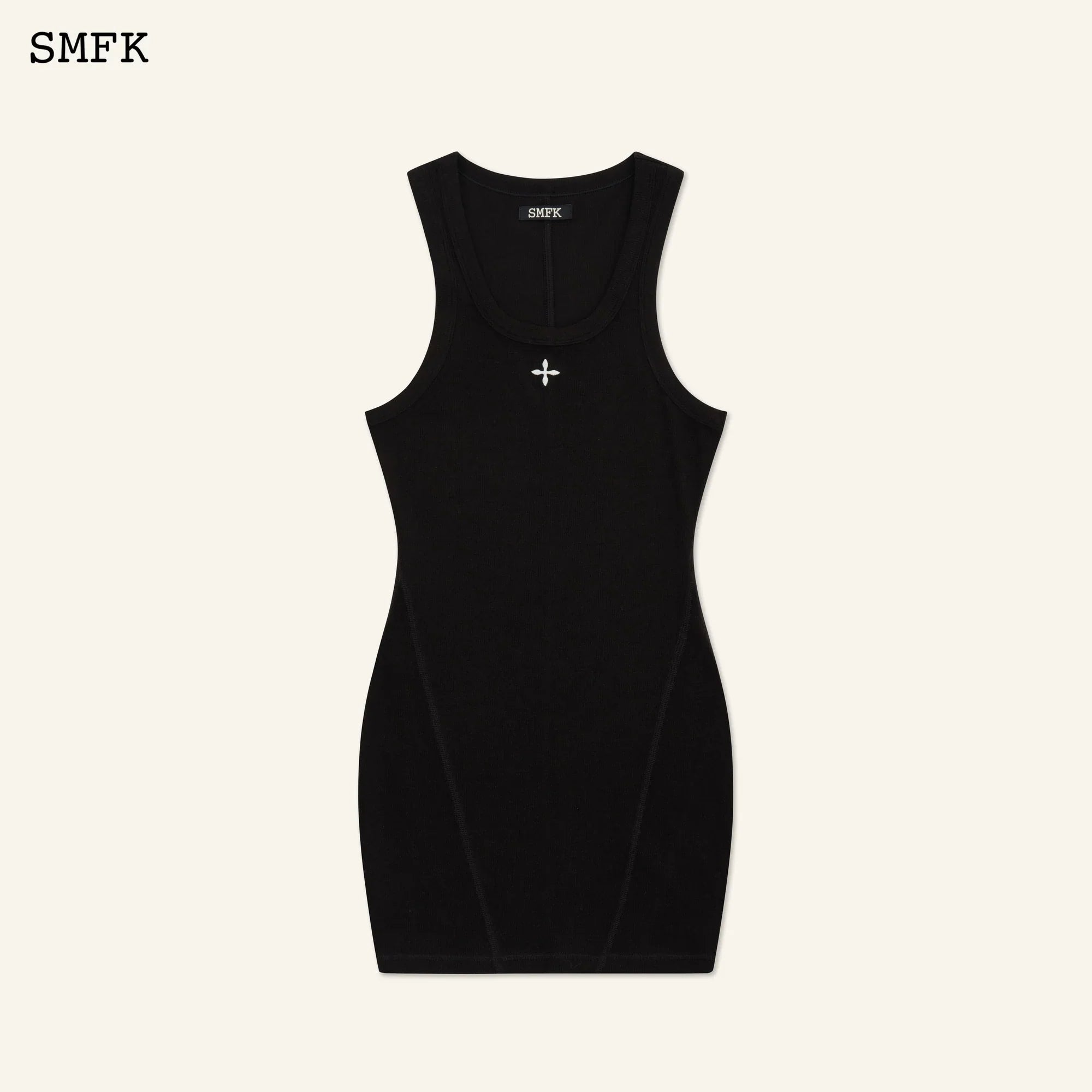 COMPASS ROVE STRAY VEST DRESS IN BLACK