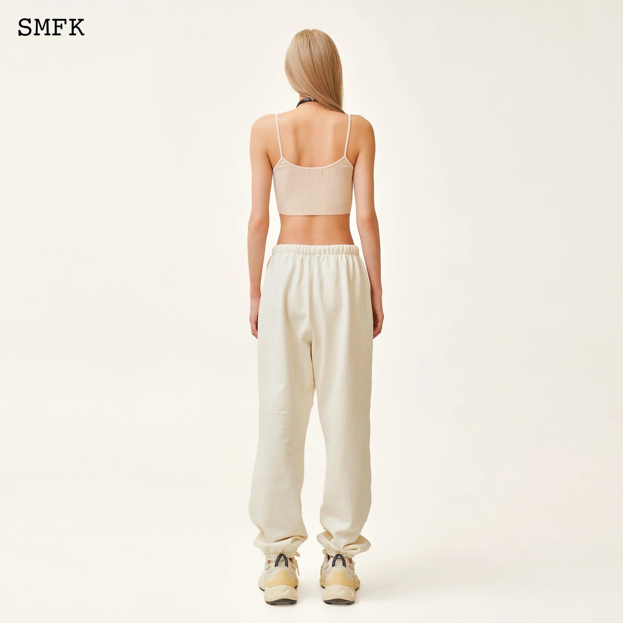 SMFK COMPASS RUSH JOGGING SWEATPANTS IN WHITE
