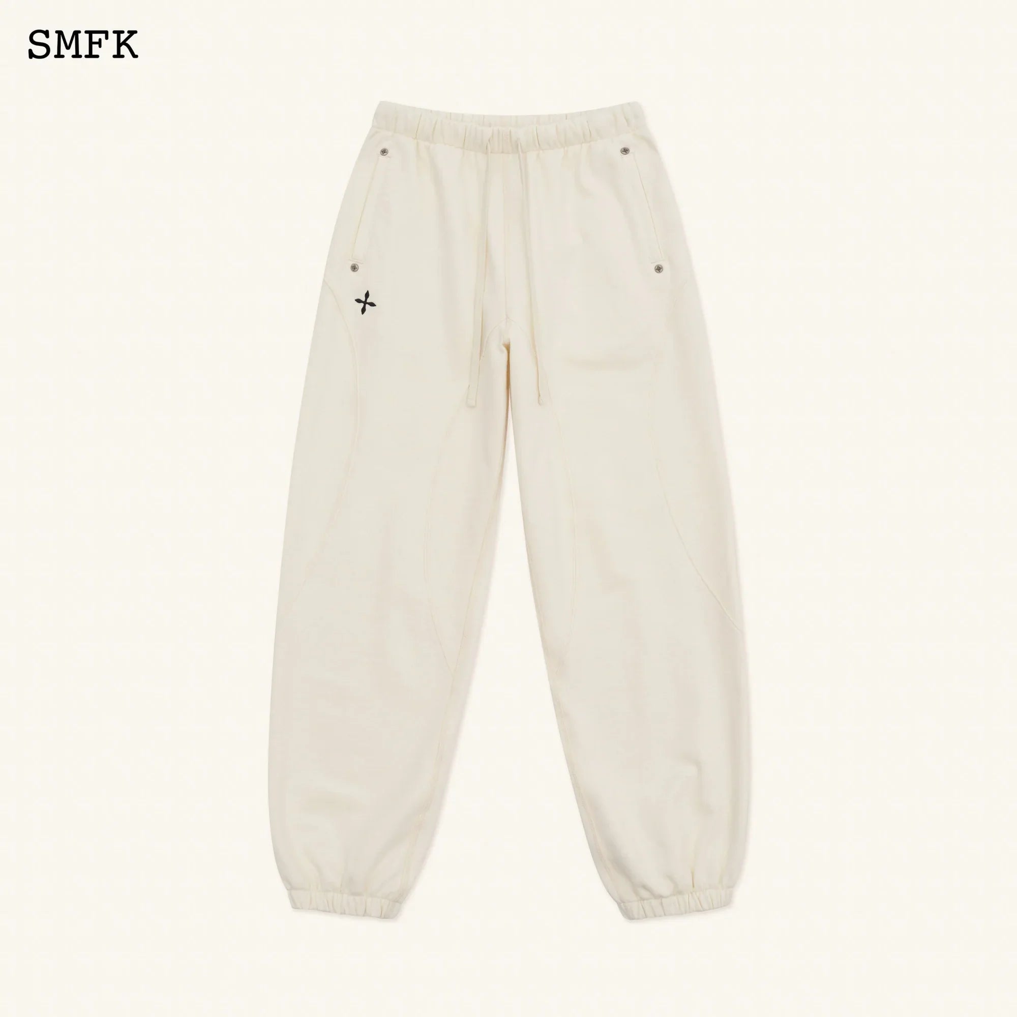 SMFK COMPASS RUSH JOGGING SWEATPANTS IN WHITE