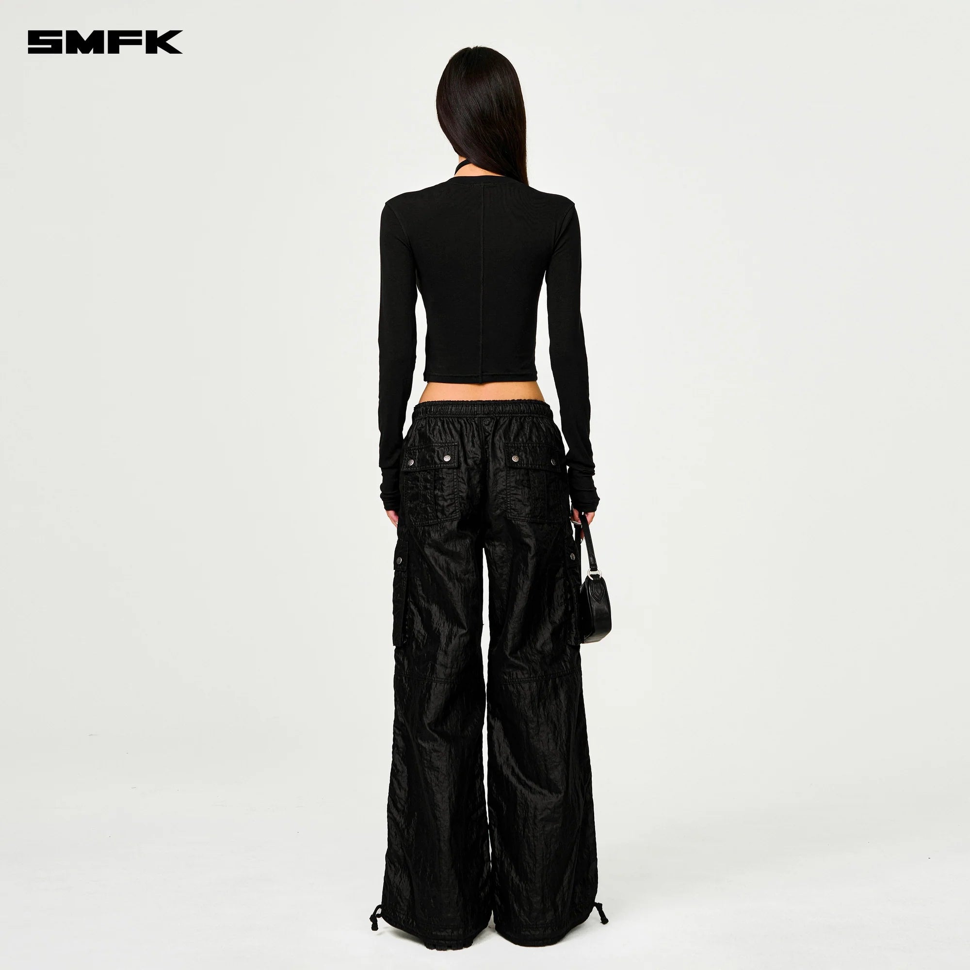 COMPASS RUSH SLIM-FIT LONG SLEEVES TOP BLACK