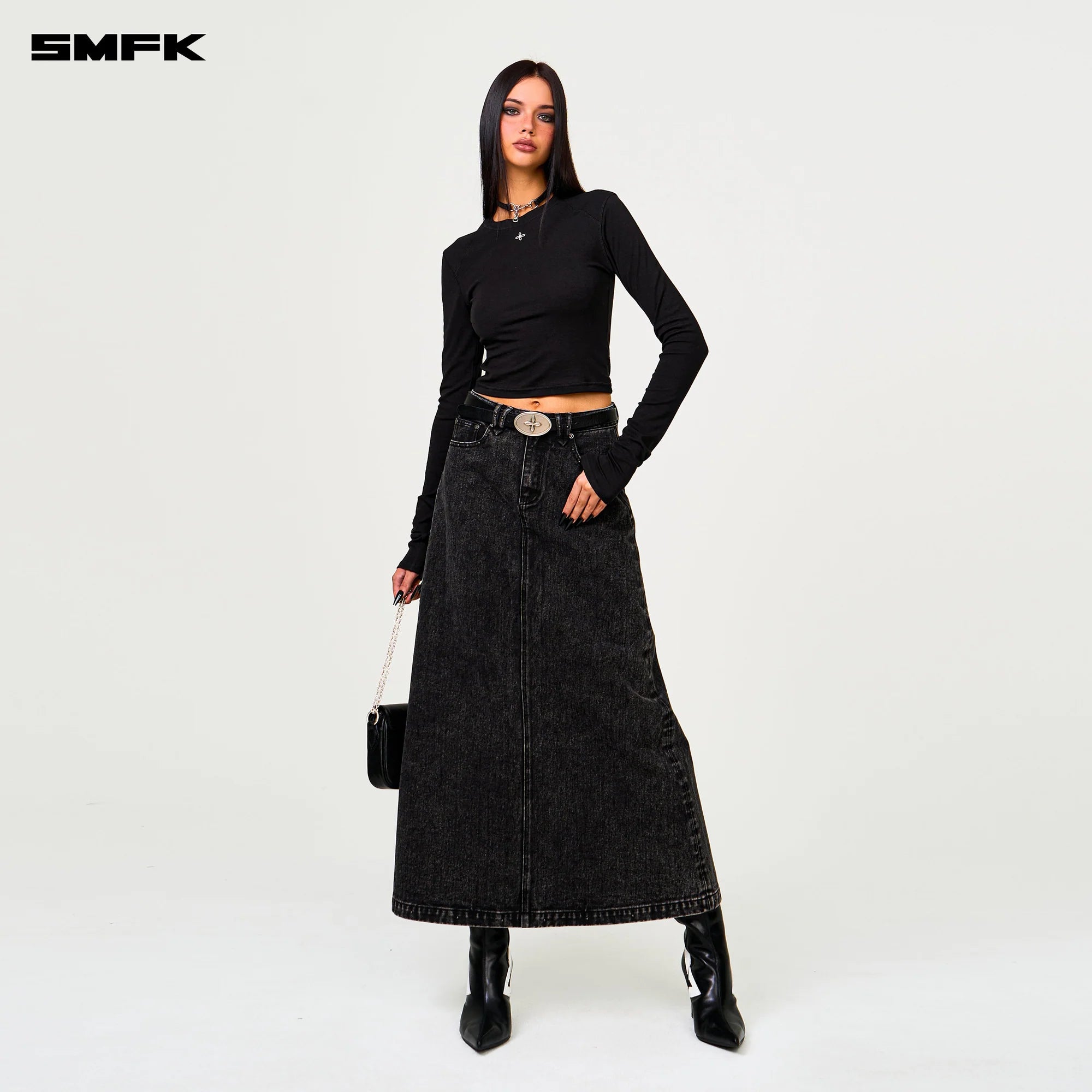 COMPASS RUSH SLIM-FIT LONG SLEEVES TOP BLACK