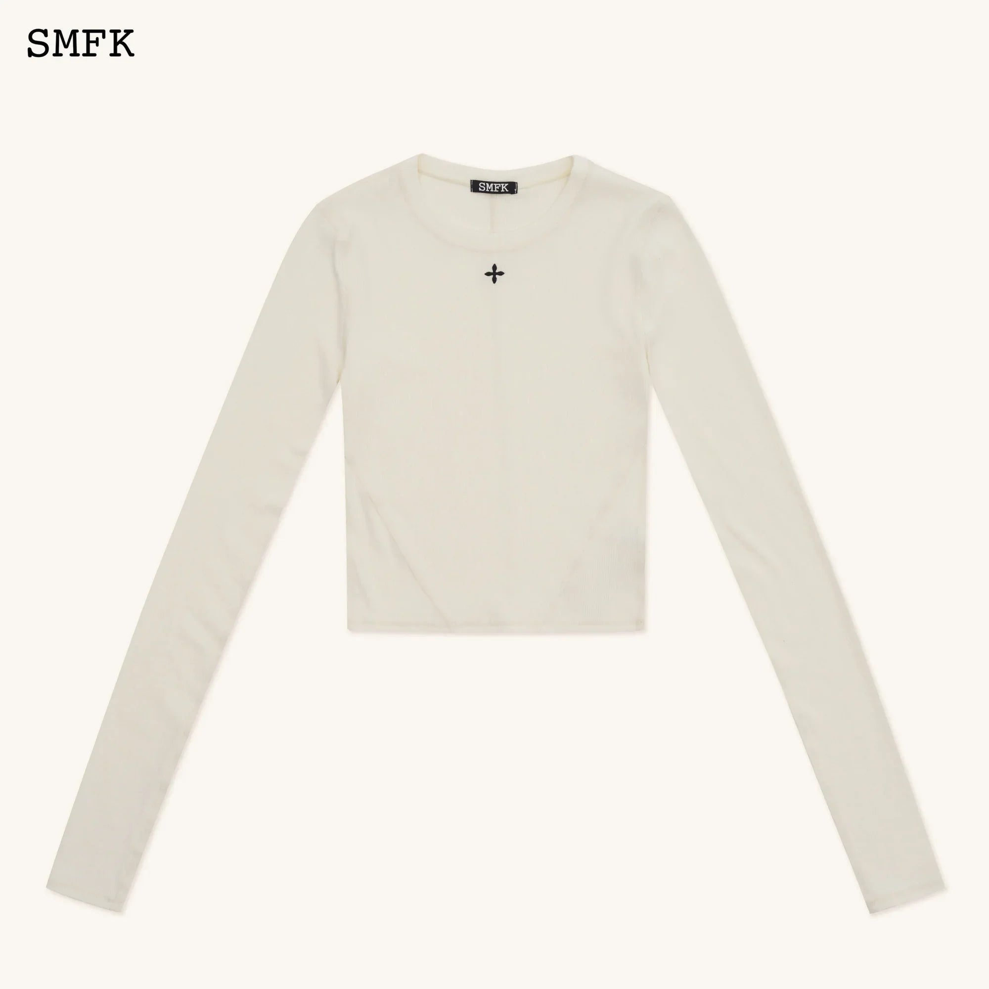 SMFK COMPASS RUSH SLIM FIT SPORTS TOP IN WHITE