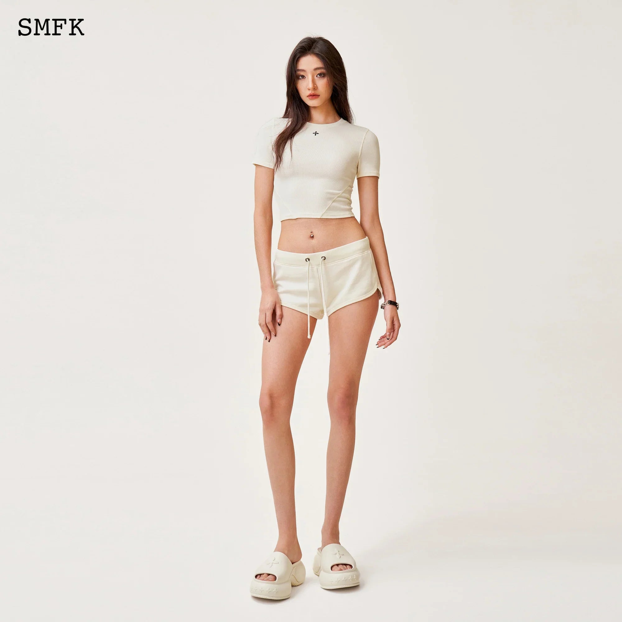 COMPASS RUSH SLIM-FIT TEE IN WHITE