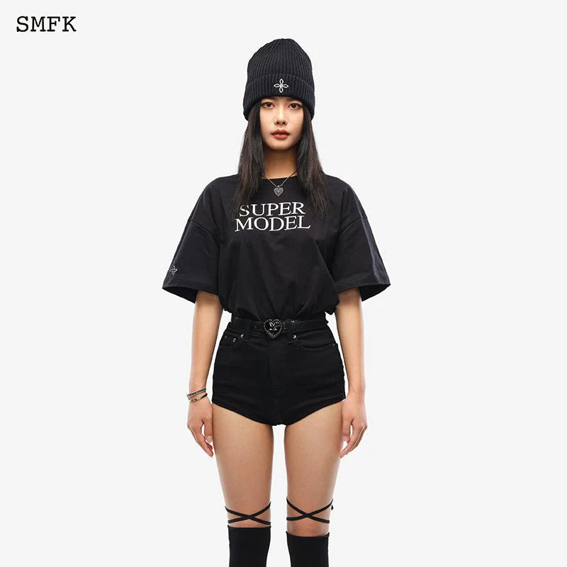 Embroidered Letter Cotton Loose Fit Teet-Shirts
