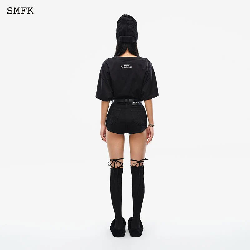 Embroidered Letter Cotton Loose Fit Teet-Shirts