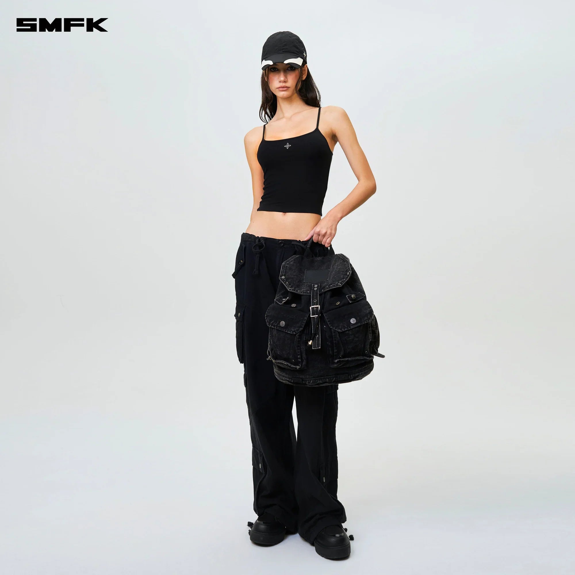 SMFK COMPASS TARPAN DENIM BACKPACK BLACK (LARGE)