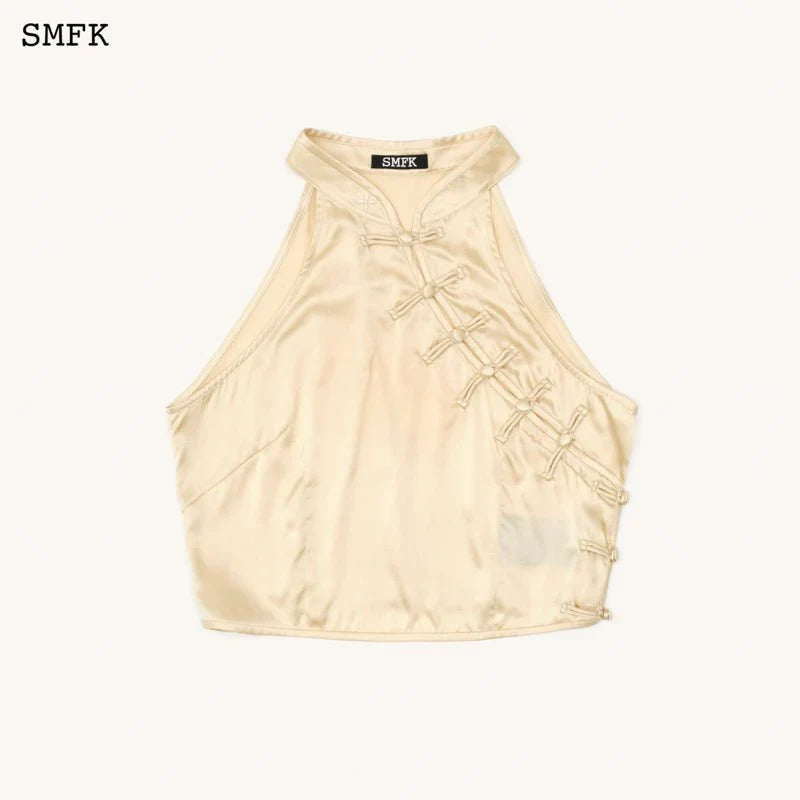 COMPASS TRADITIONAL SLANTING KNOTTED BUTTON SILK VEST