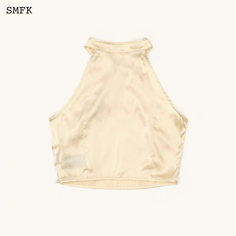 COMPASS TRADITIONAL SLANTING KNOTTED BUTTON SILK VEST