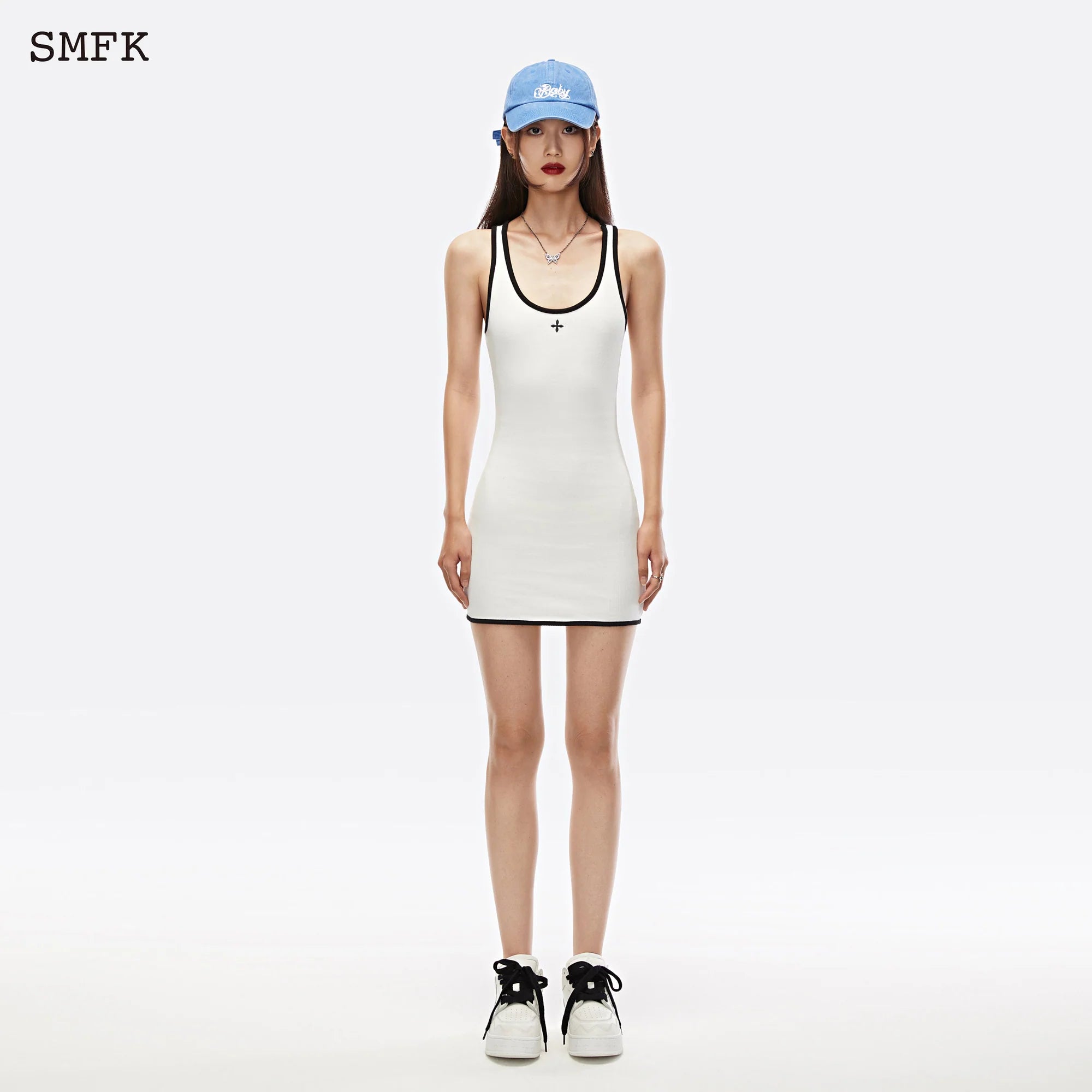 Compass Vintage Tennis Tank Dress White