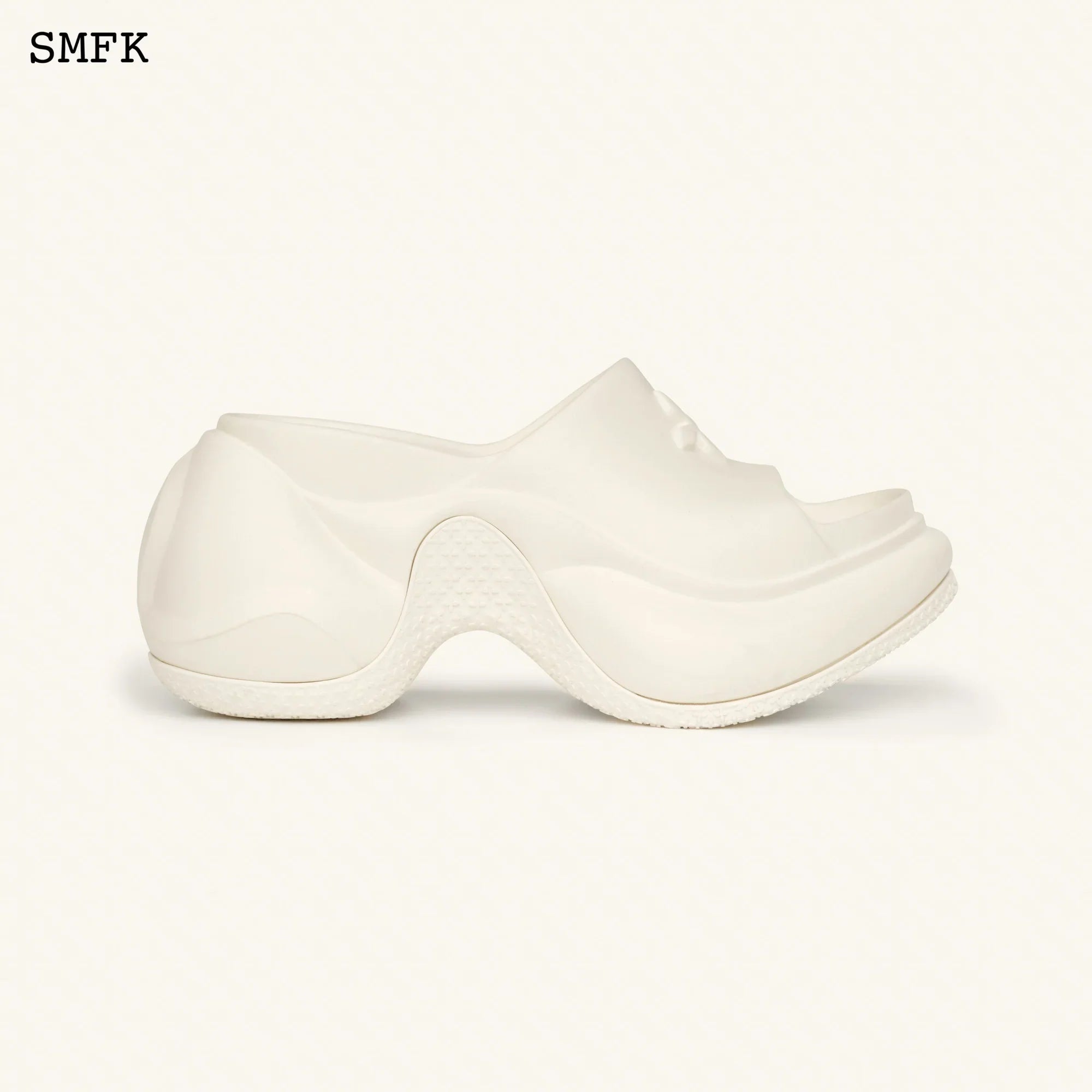 SMFK COMPASS WAVE HIGH-HEEL BUMPER SANDAL IN WHITE SL002W1