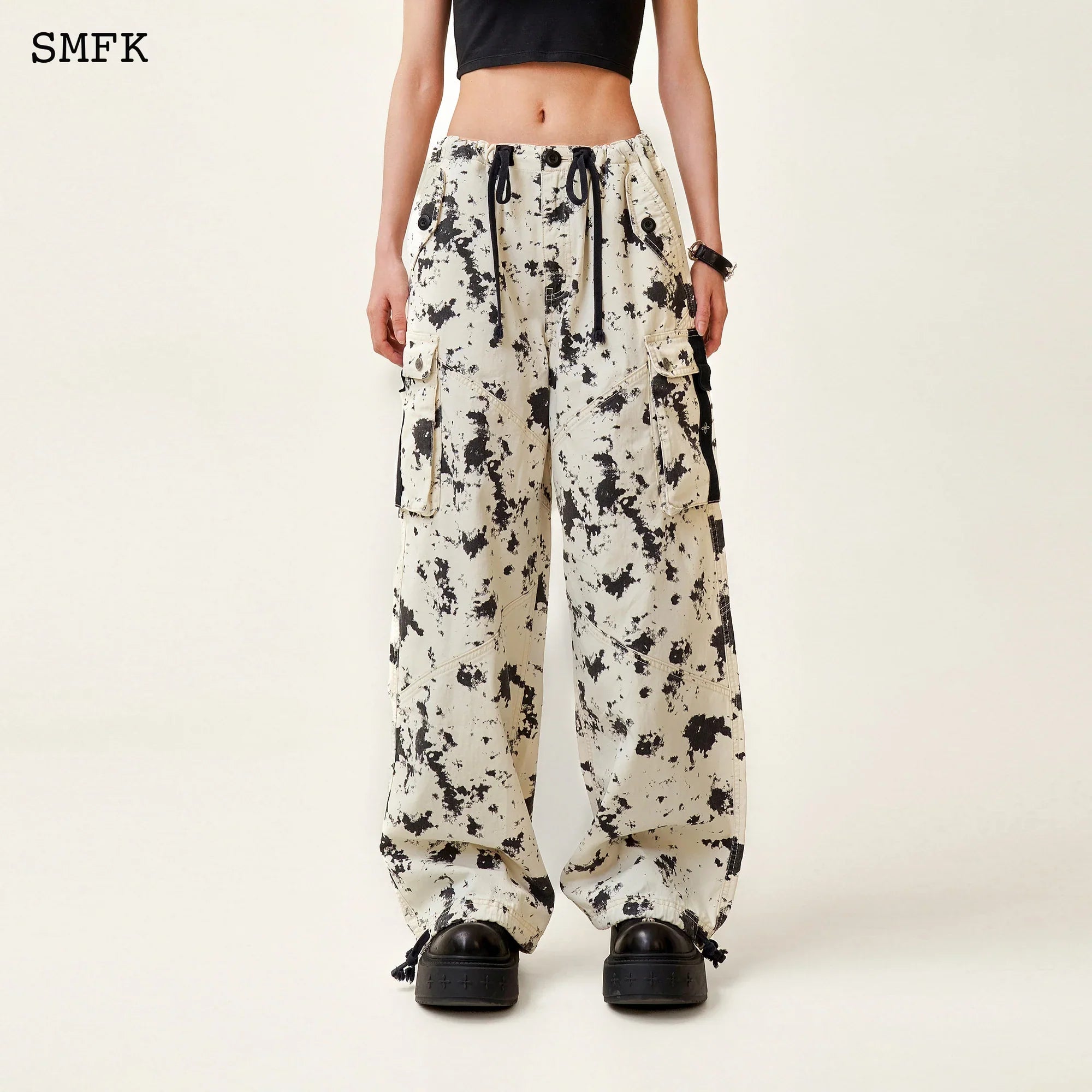 SMFK COMPASS WHITE CAMOUFLAGE RETRO PARATROOPER PANTS