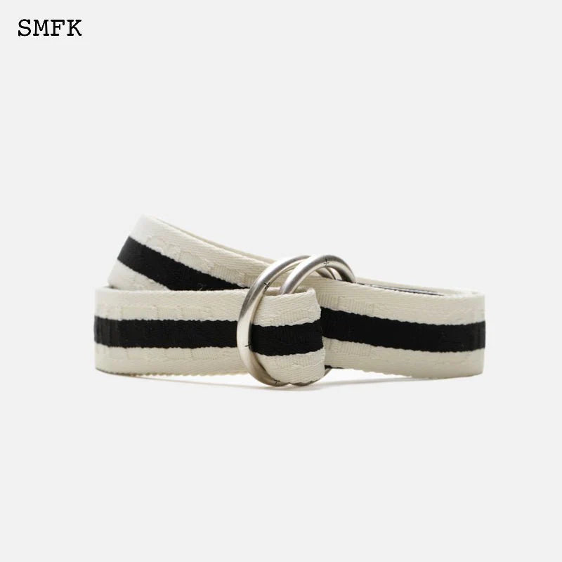 SMFK COMPASS WHITE STRIPED BUCKLE BELT