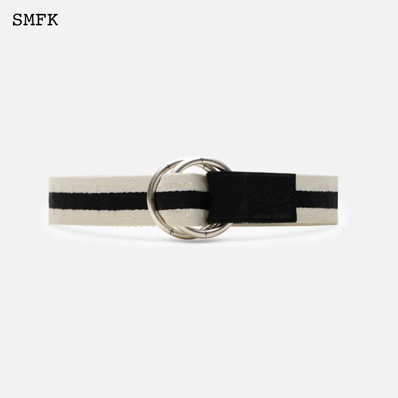 SMFK COMPASS WHITE STRIPED BUCKLE BELT