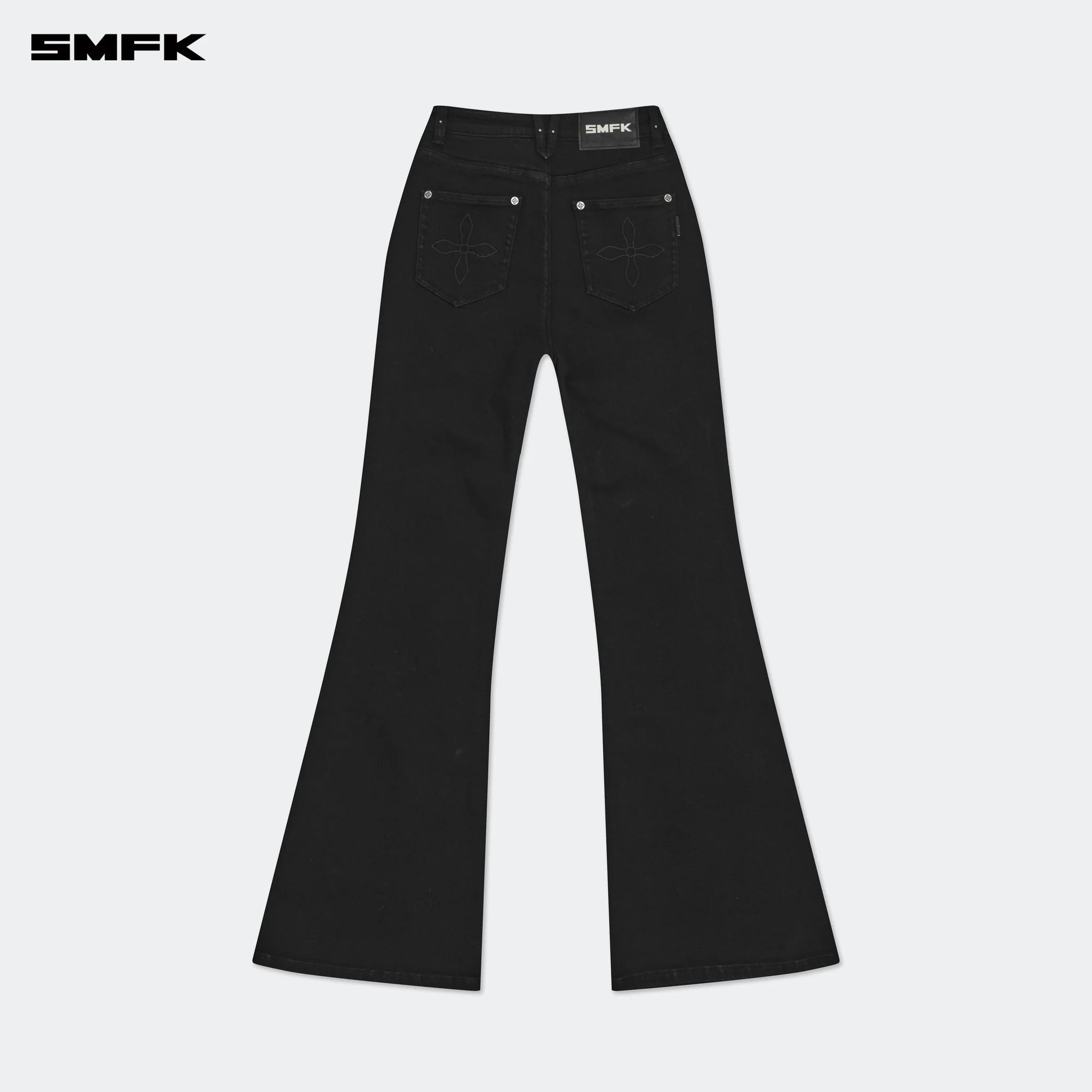 COMPASS WILD CLASSIC STRETCH FLARE JEANS IN BLACK