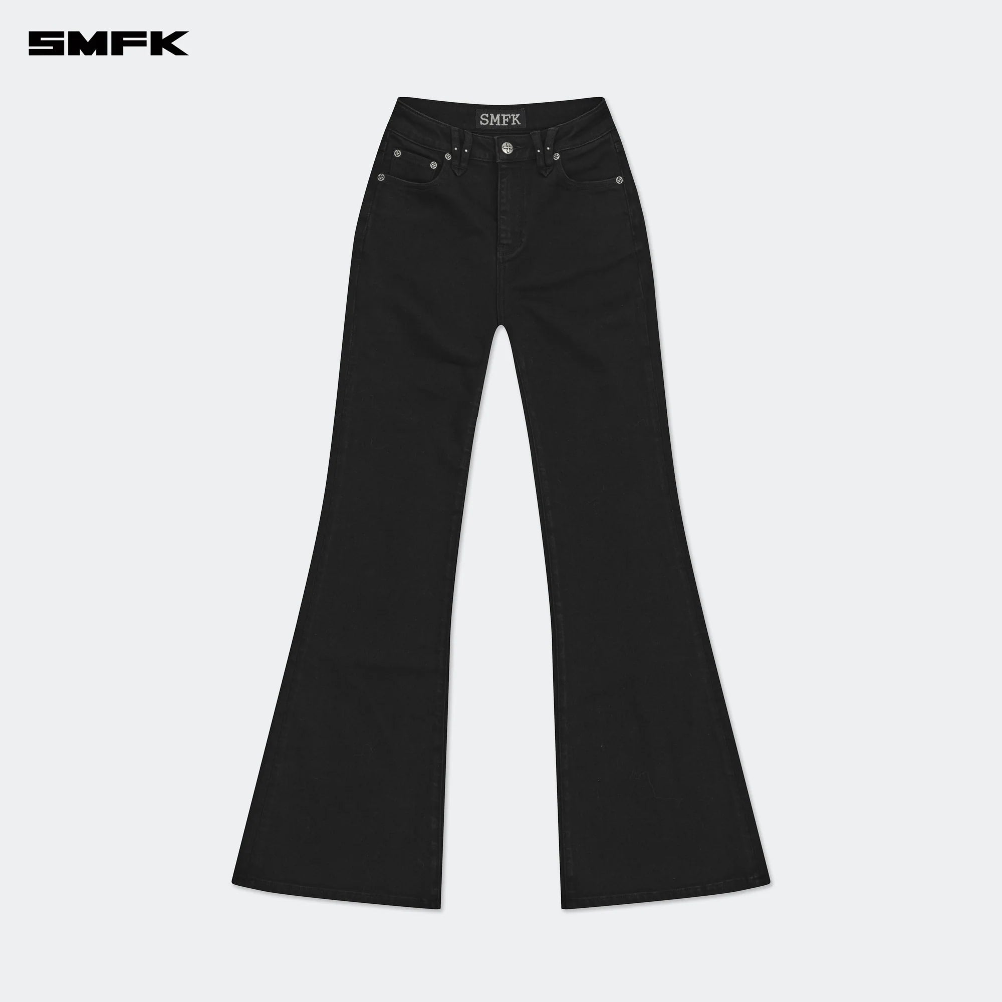 COMPASS WILD CLASSIC STRETCH FLARE JEANS IN BLACK