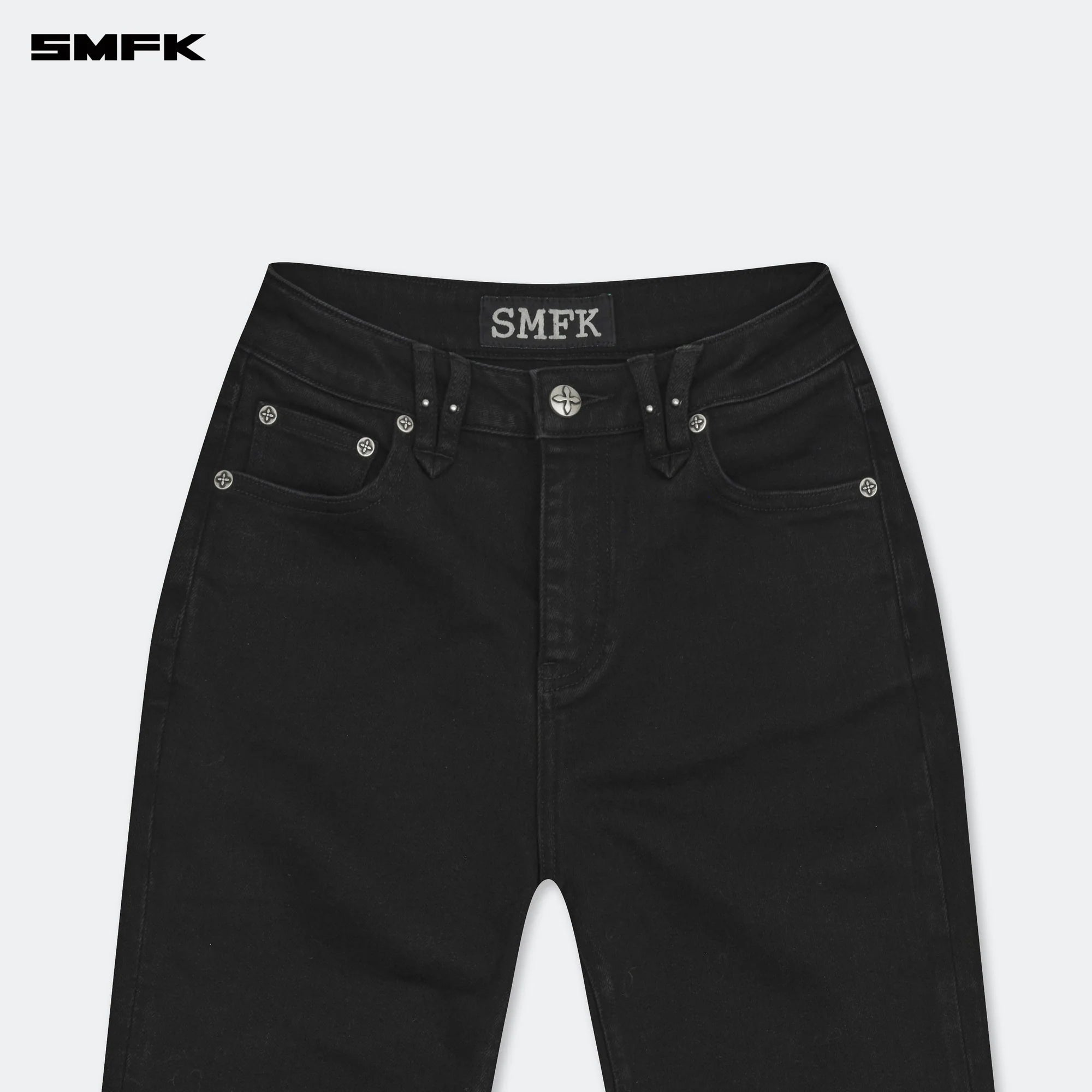 COMPASS WILD CLASSIC STRETCH FLARE JEANS IN BLACK