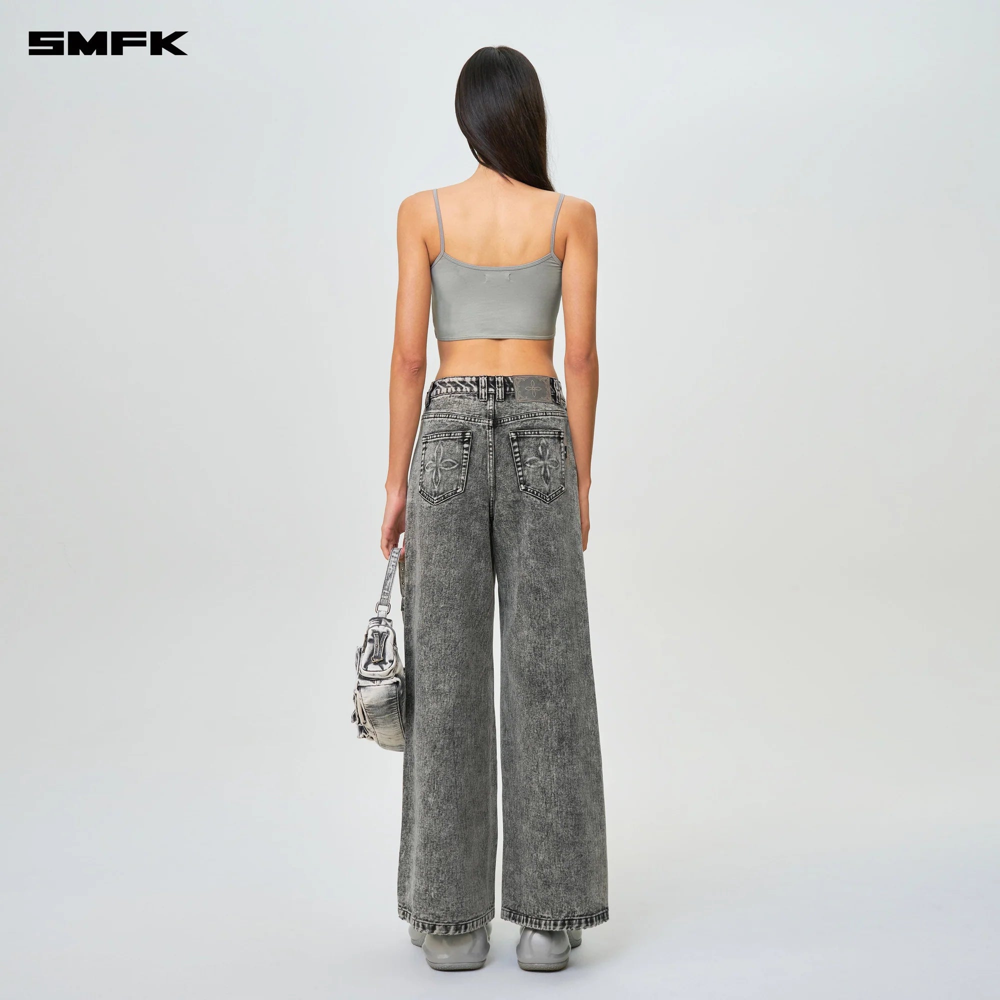 COMPASS WILD CLASSIC WIDE-LEG JEANS DUST GRAY