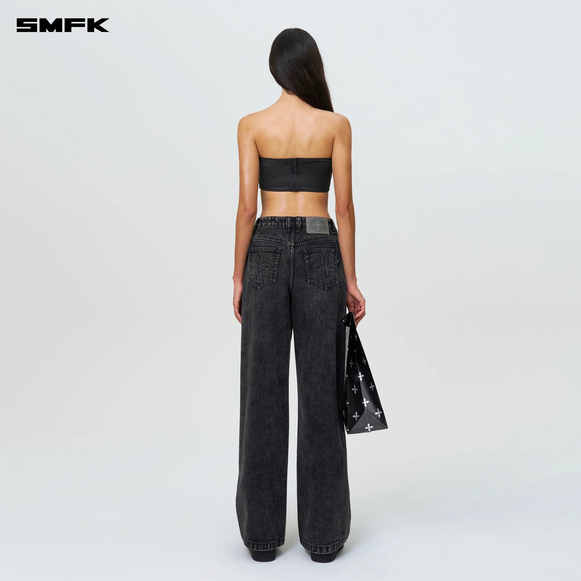 COMPASS WILD CLASSIC WIDE-LEG JEANS STORM GRAY