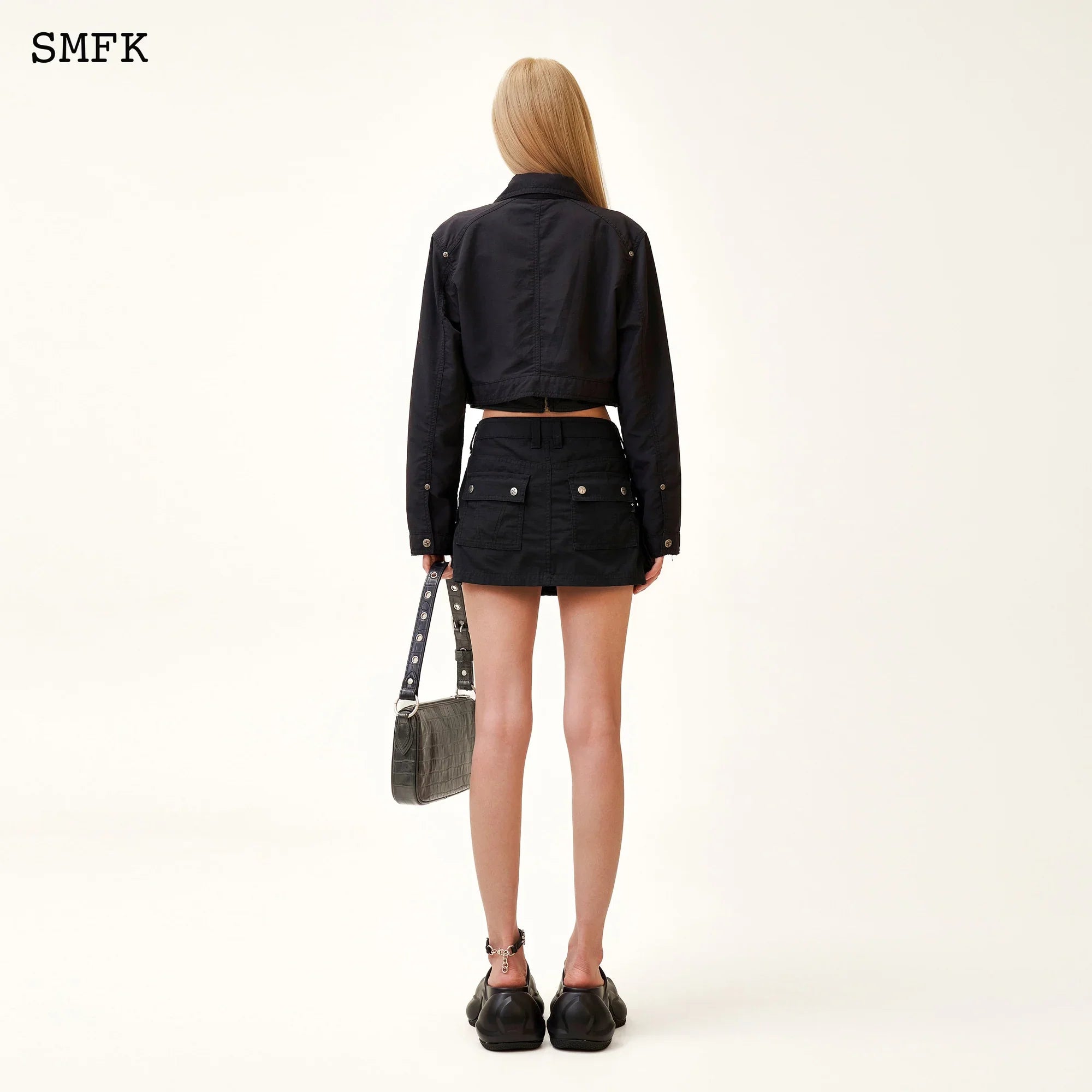 COMPASS WILD TARPAN WORKWEAR BLACK MINI SKIRT