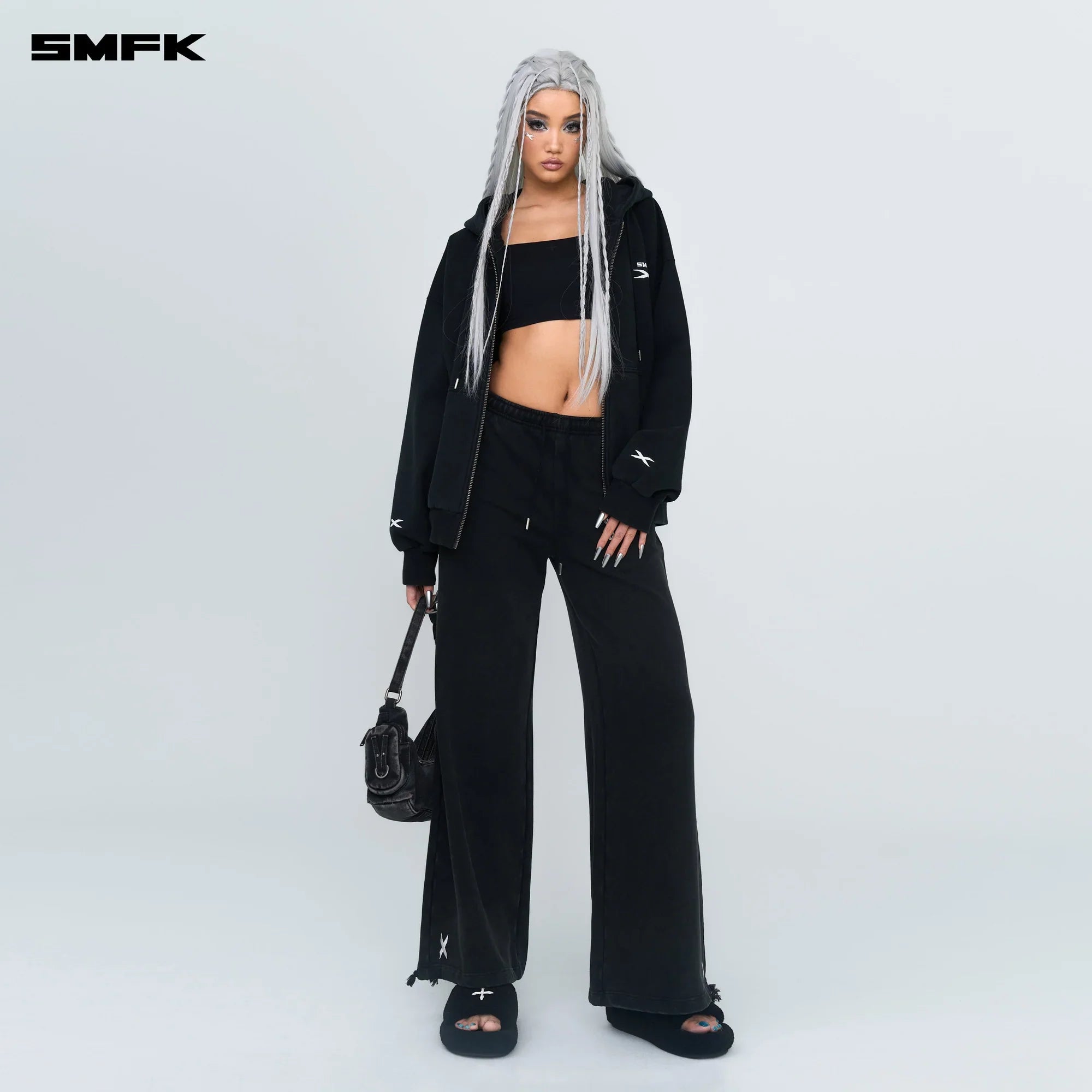 SMFK FUTURE CLASSIC WIDE-LEG SWEATPANTS IN BLACK