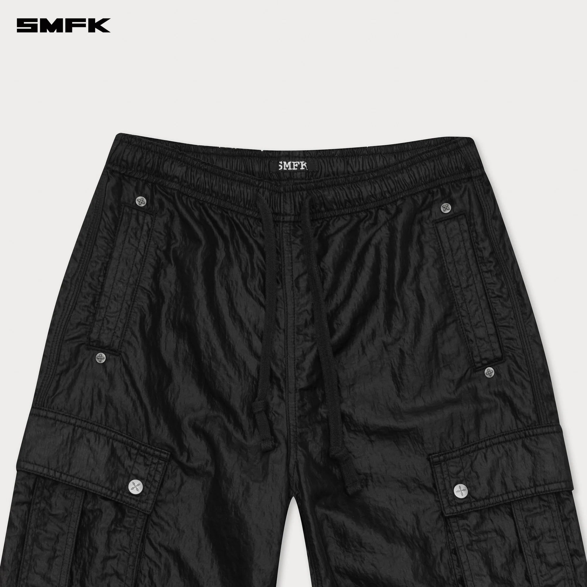FUTURE LIGHTNING WIDE-LEG TRACK PANTS IN BLACK
