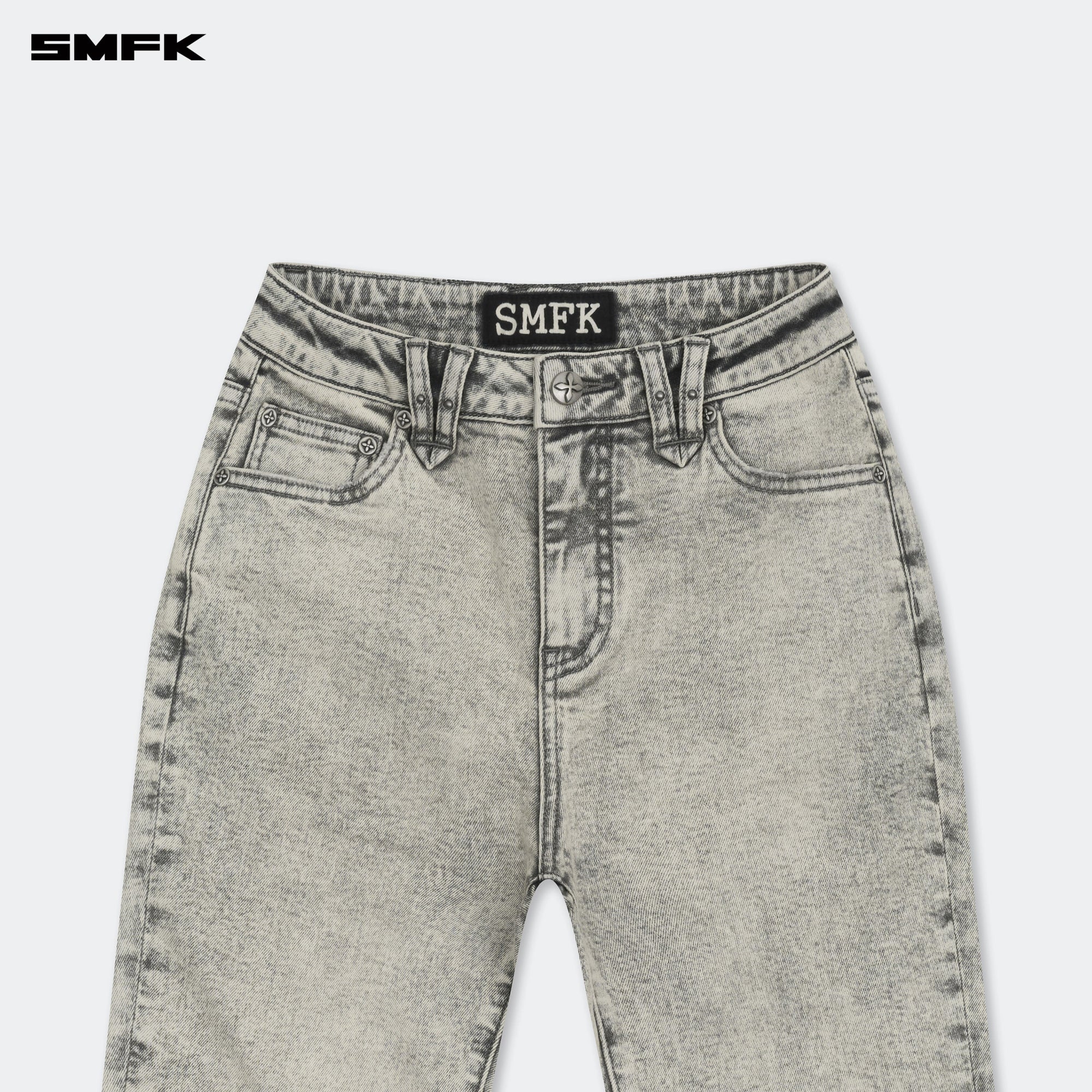 FUTURE MIRAGE GRAY NEBULA STRETCH-FLARED JEANS