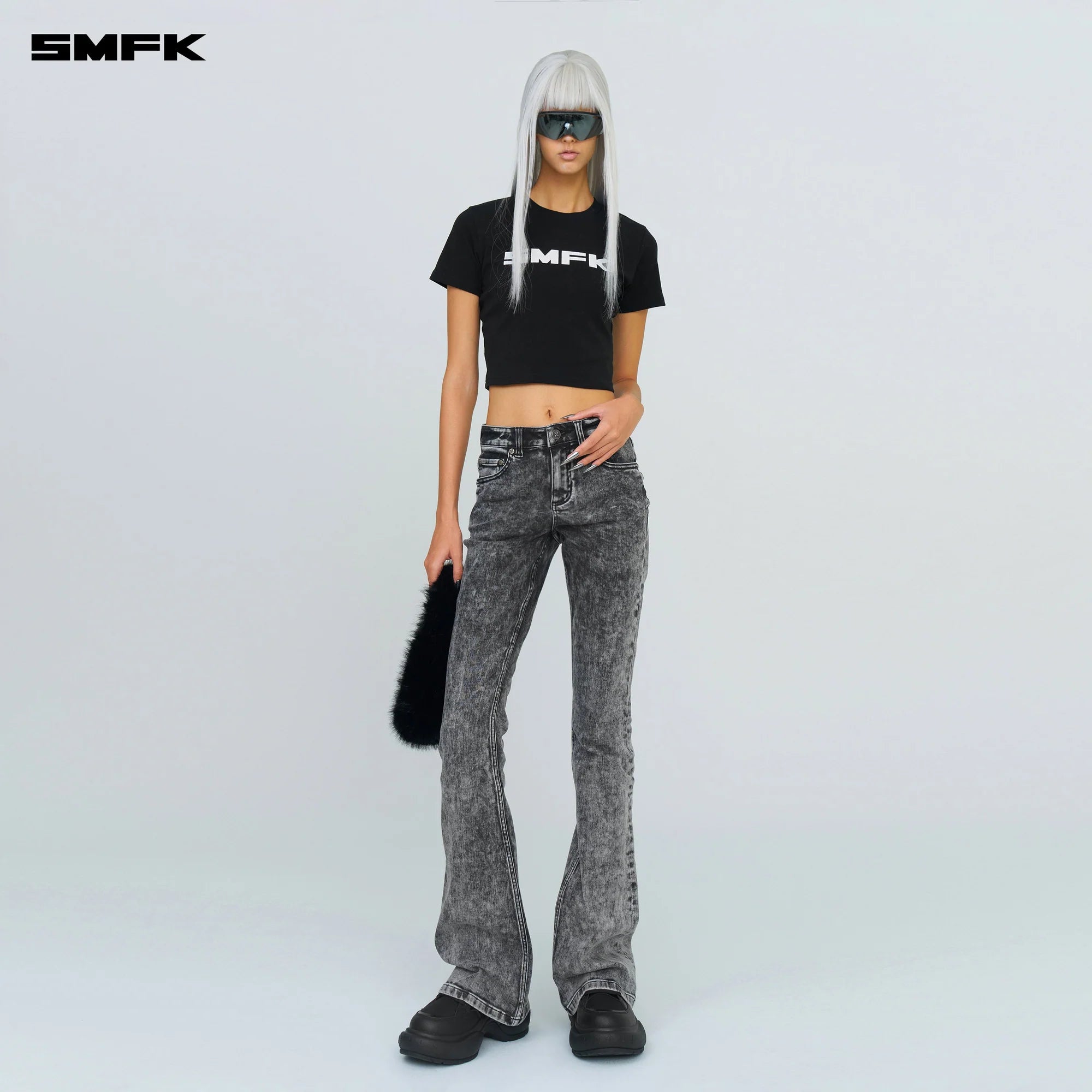 FUTURE MIRAGE SNOWFLAKE FLARED JEANS