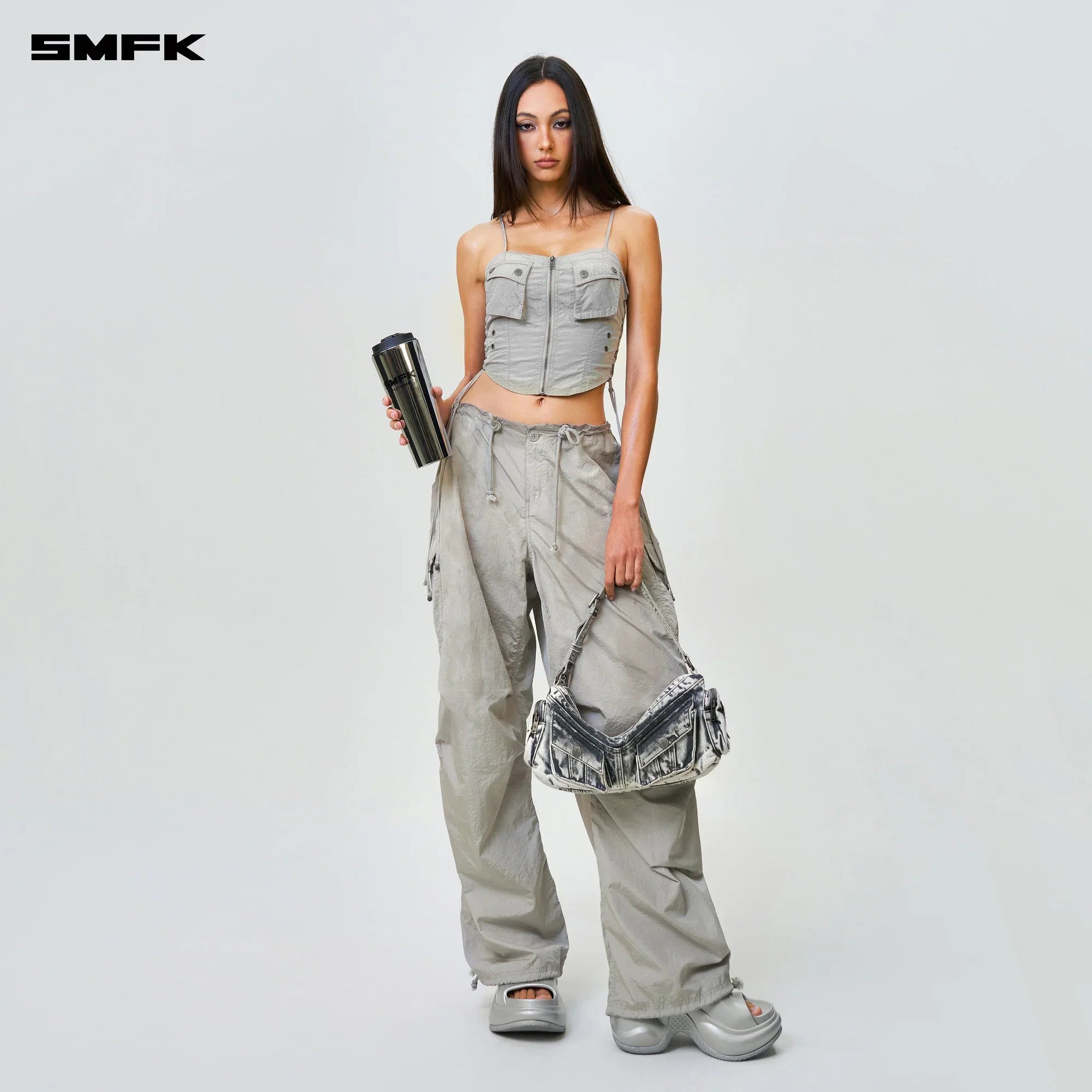 FUTURE STORM HUNTING LOOSE PARATROOPER PANTS SILVER