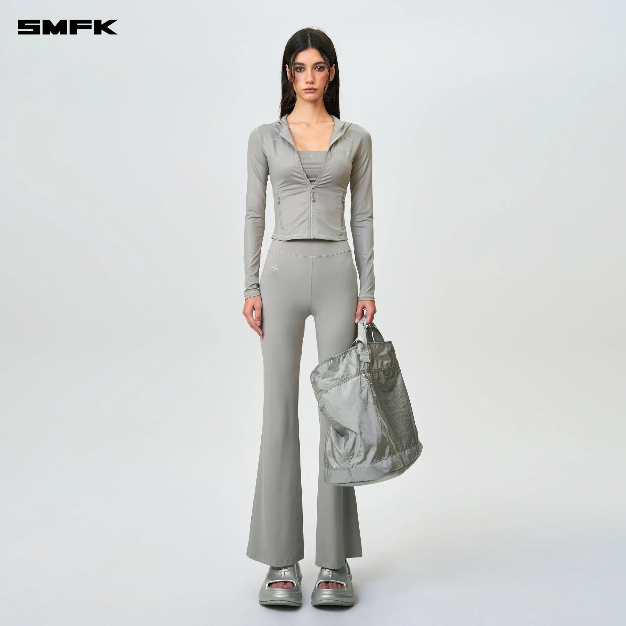 SMFK FUTURE WAVE BODY SHAPING FLARED PANTS GRAY