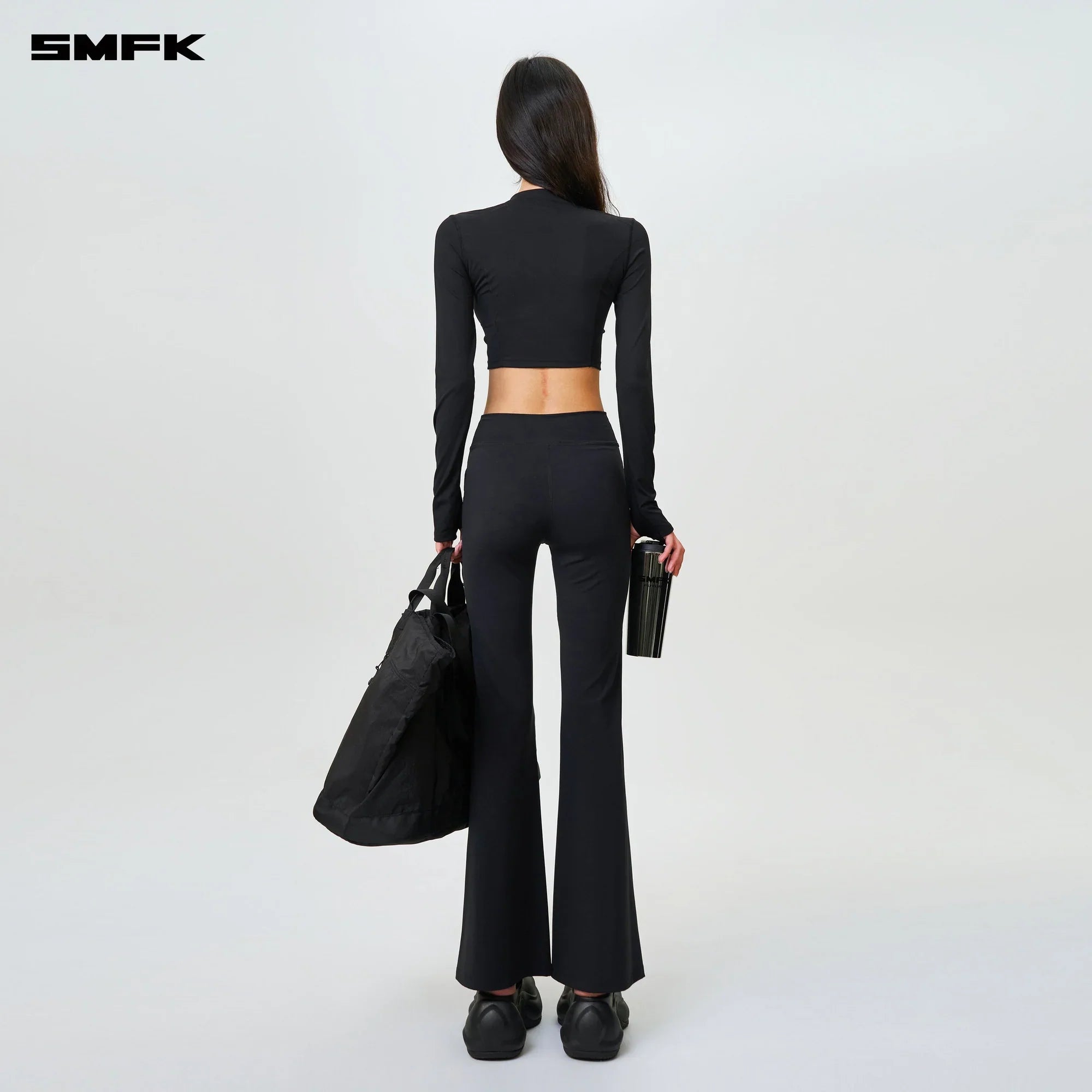 FUTURE WAVE BODY SHAPING SPORTS FLARED PANTS BLACK