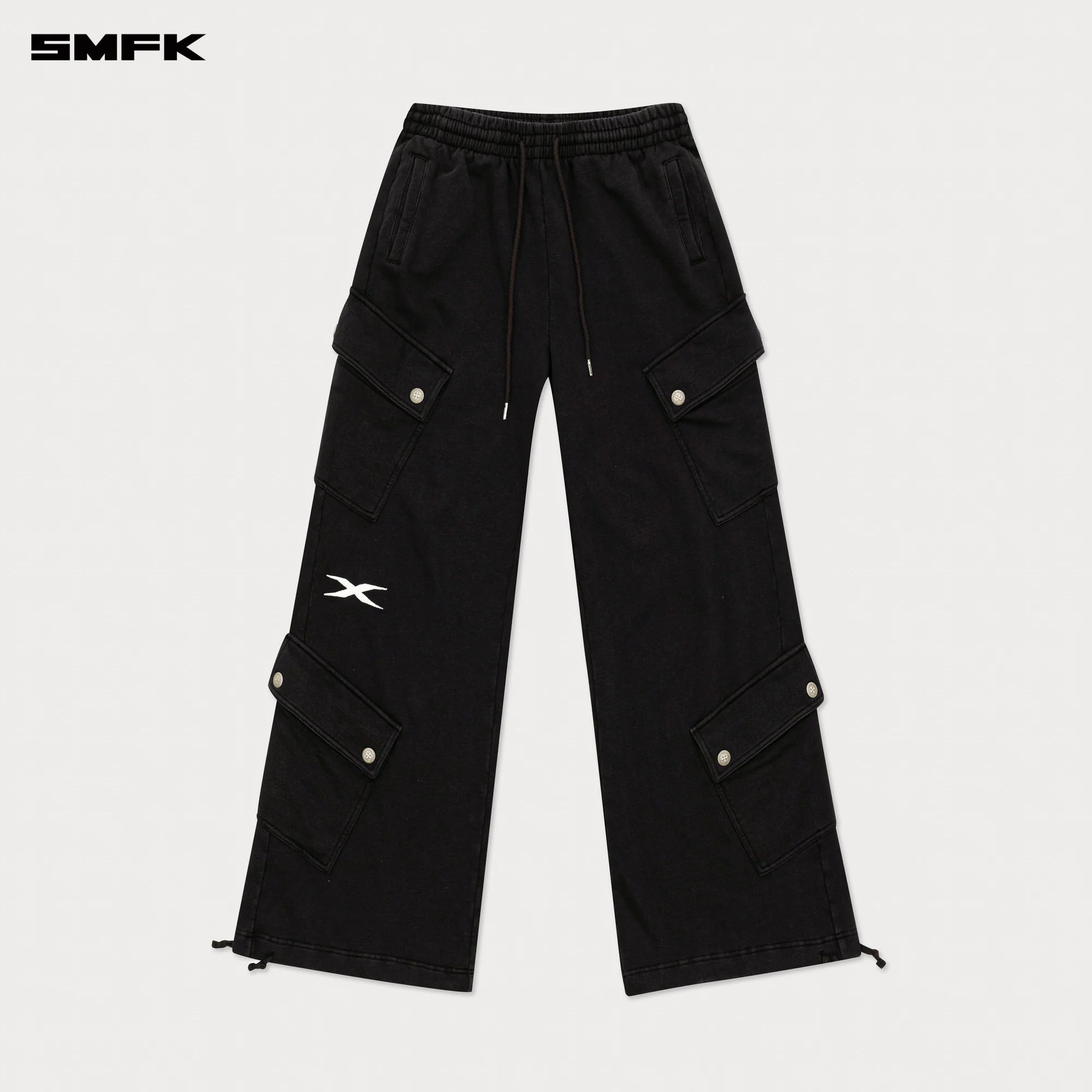 FUTURE WIDE-LEG TRACK PANTS IN BLACK