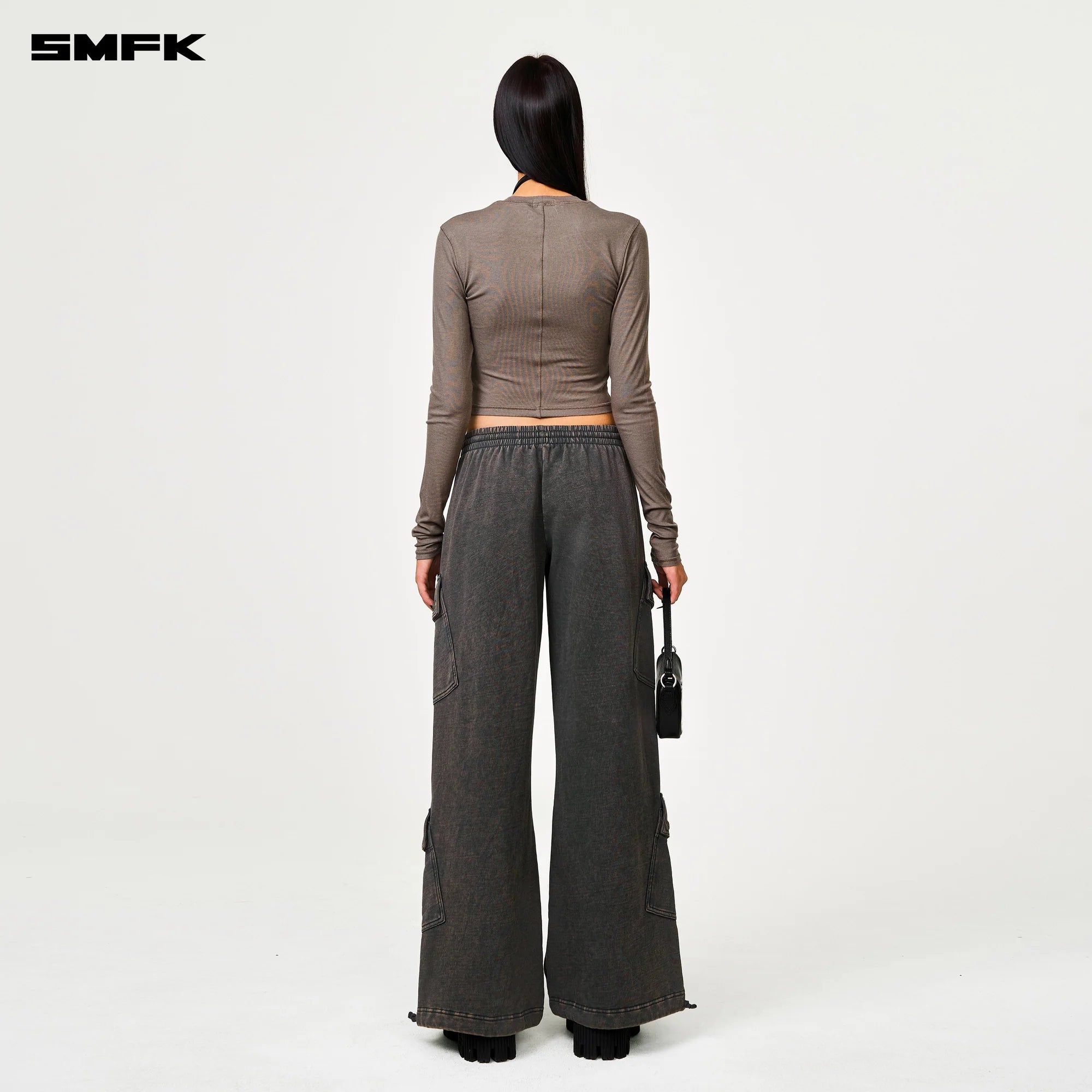 FUTURE WIDE-LEG TRACK PANTS IN GREY