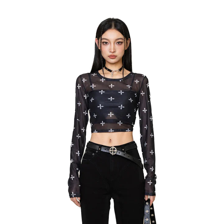 SMF KGARDEN BLACK MESH TIGHTS TOP ULS04BG